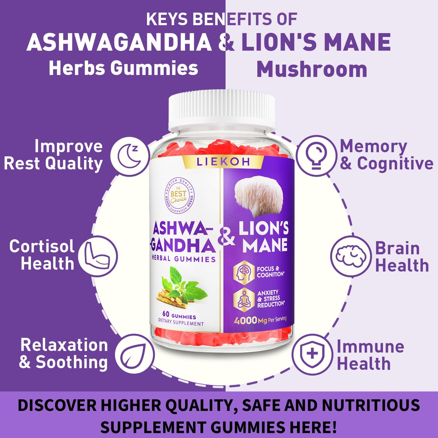 Liekoh Ashwagandha Gummies 60 Count