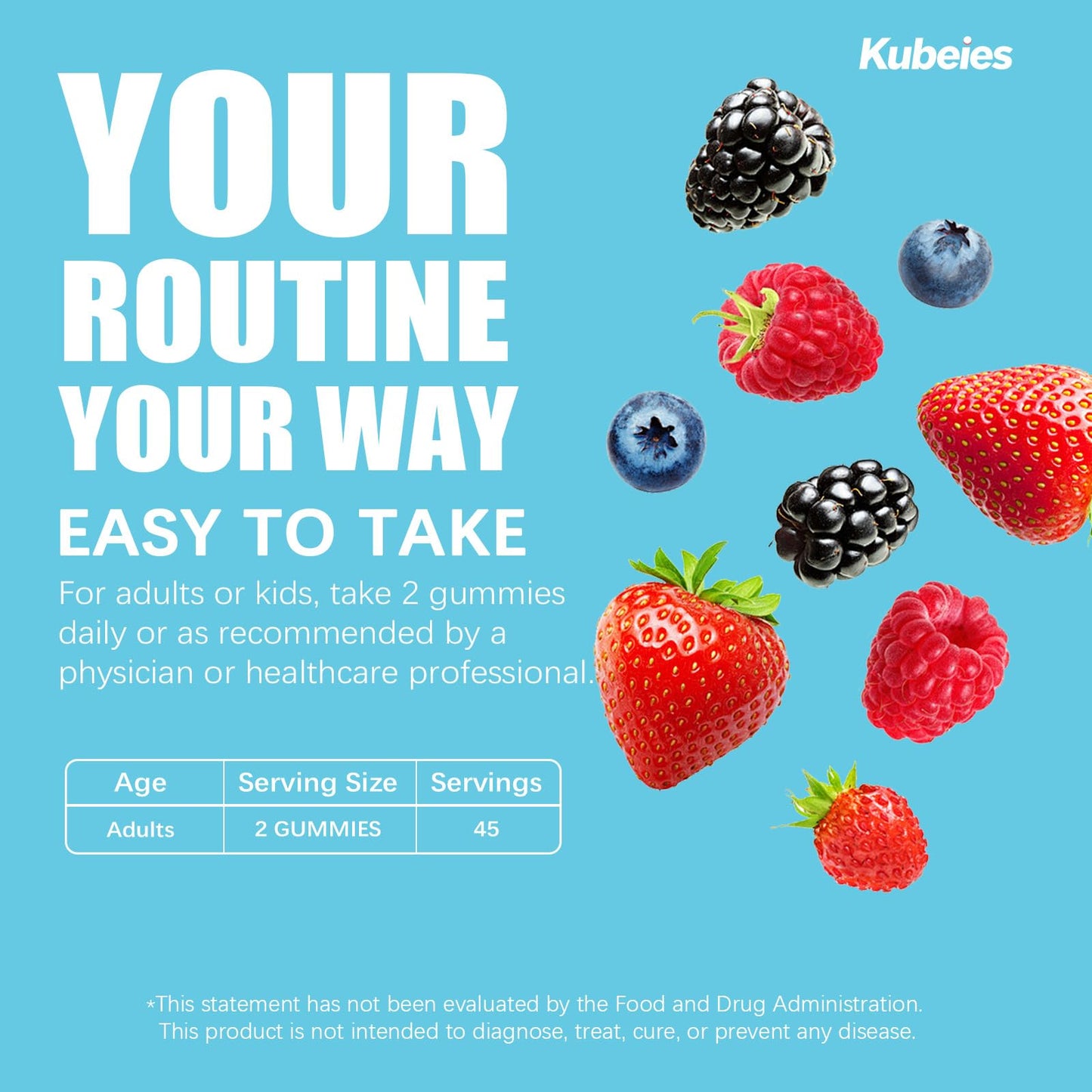 Kubeies Taurine Gummies 1000mg, 90 Count