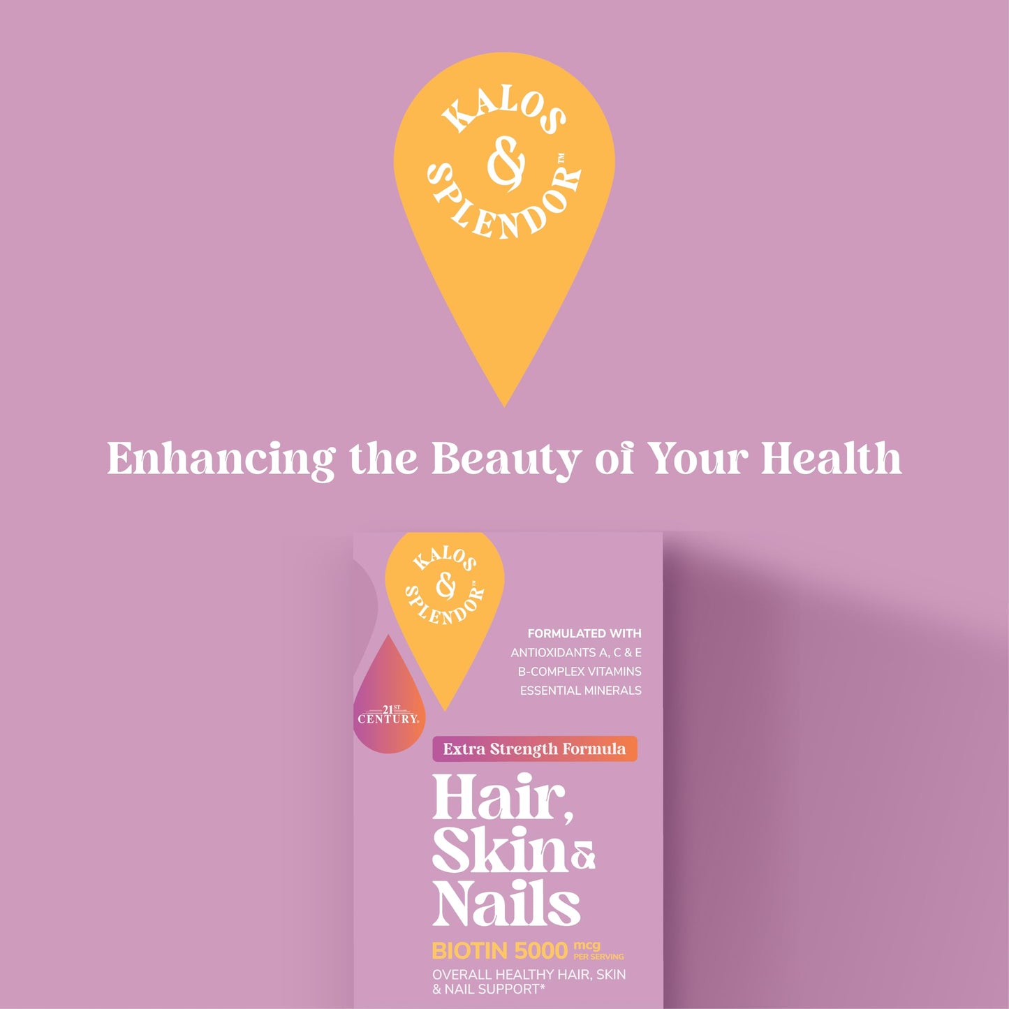 Kalos and Splendor 21st Century Hair, Skin and Nails Tablets, 90 Count