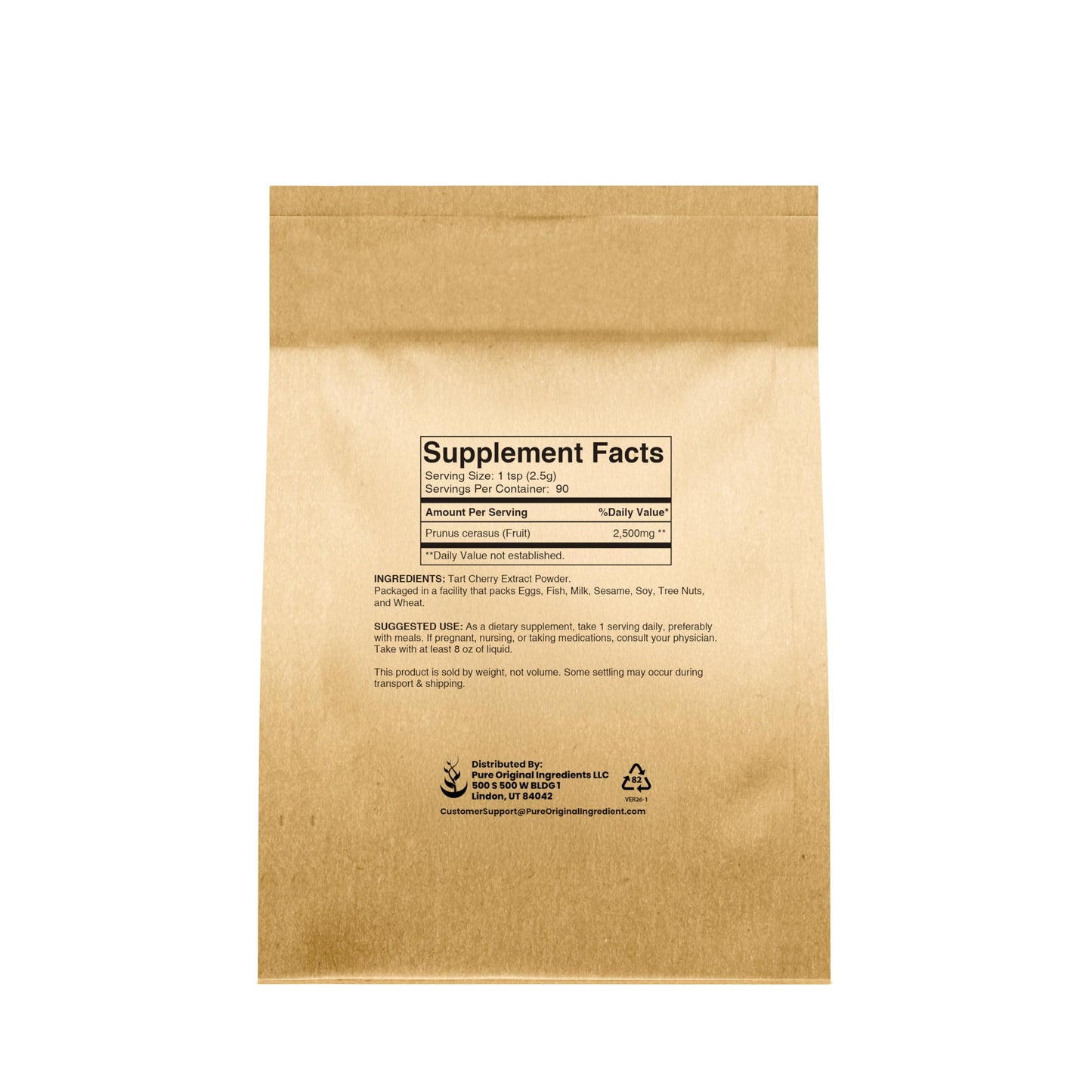 PURE ORIGINAL INGREDIENTS Tart Cherry Extract Powder 8 oz