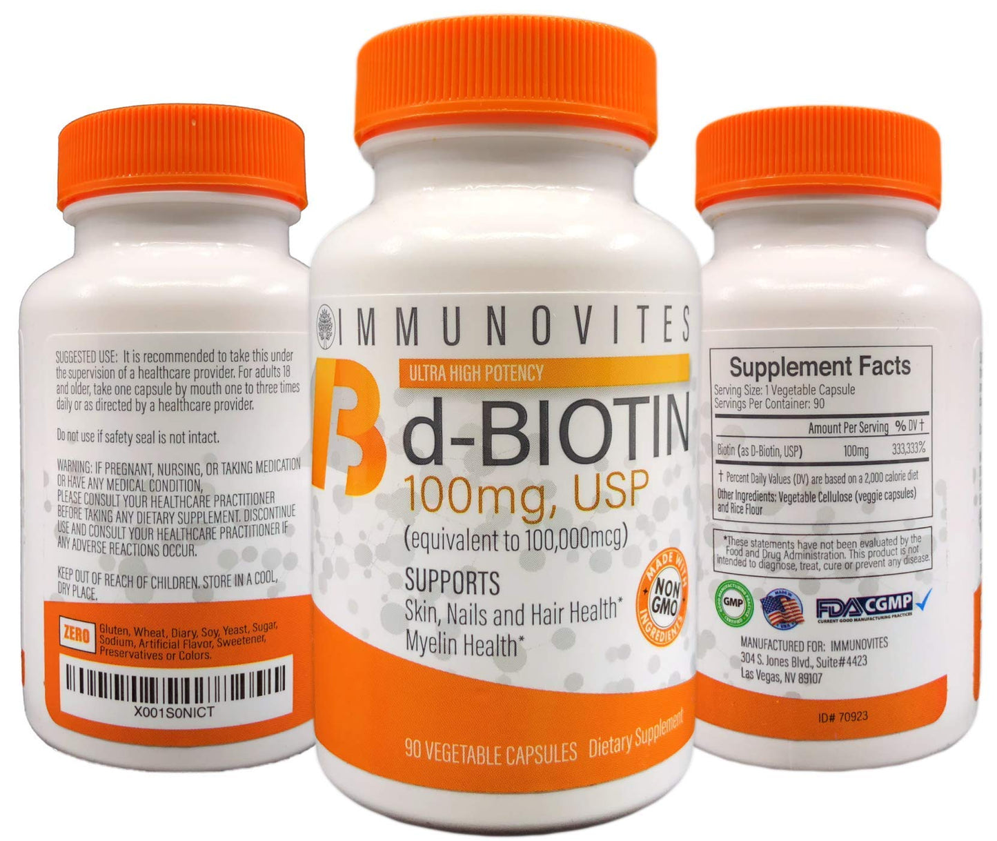 IMMUNOVITES Biotin High Dose 100mg, 270 Capsules
