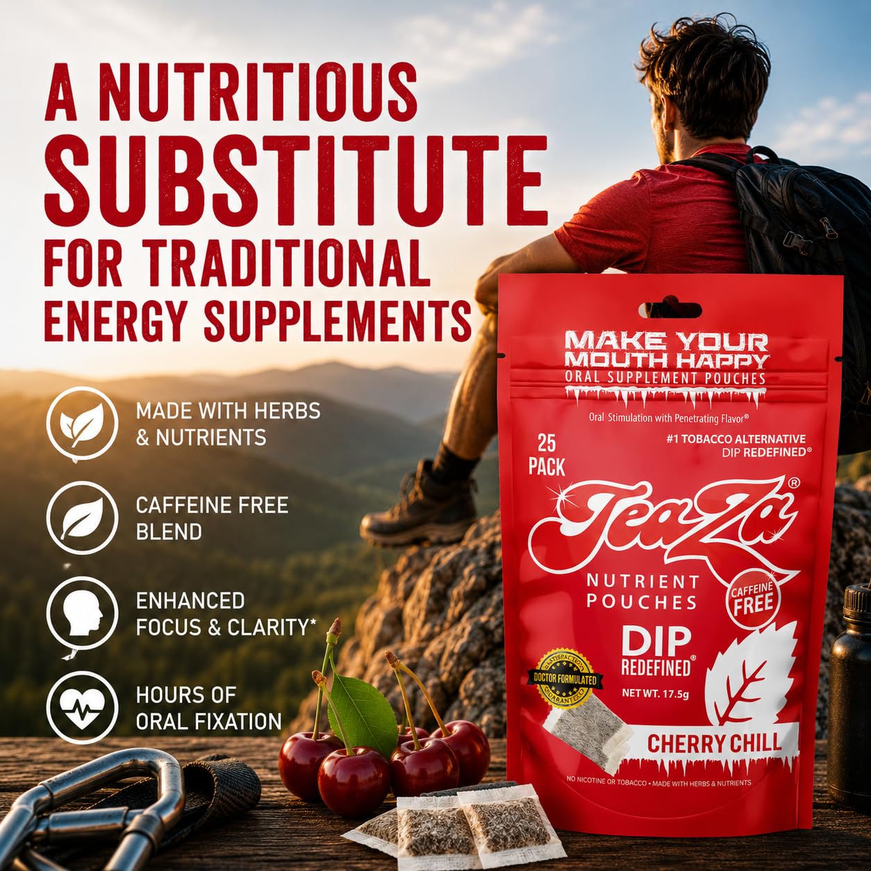 TeaZa Energy Pouches Chewables 100 Count
