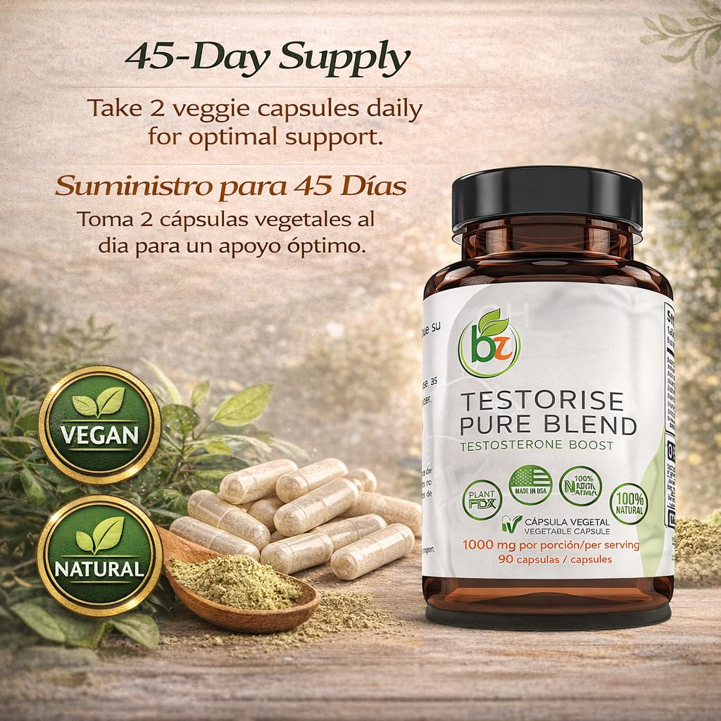 B-Experts Alpha Boost TESTORISE Men’s Vitality & Endurance Formula Veggie Capsules, 90 Count