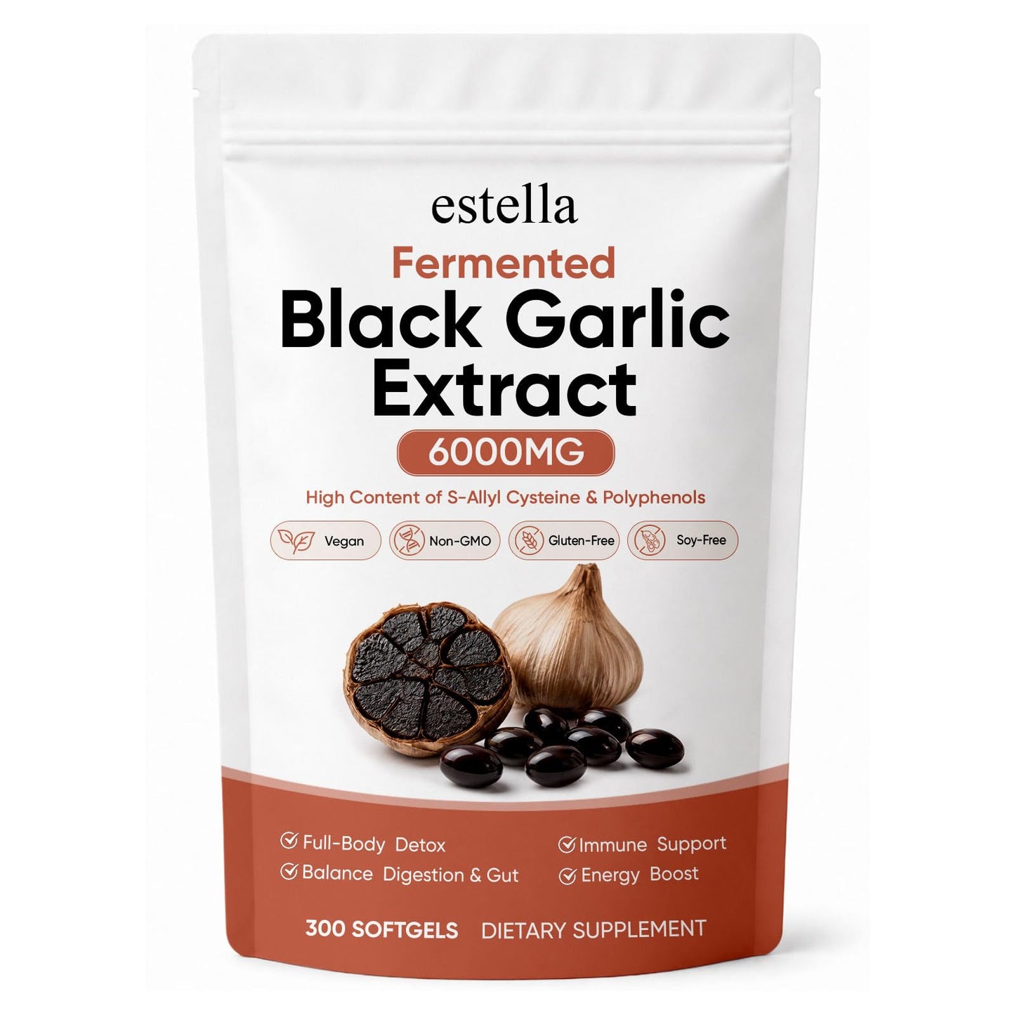 Pwkvsn Estella Fermented Black Garlic Extract Softgels 300