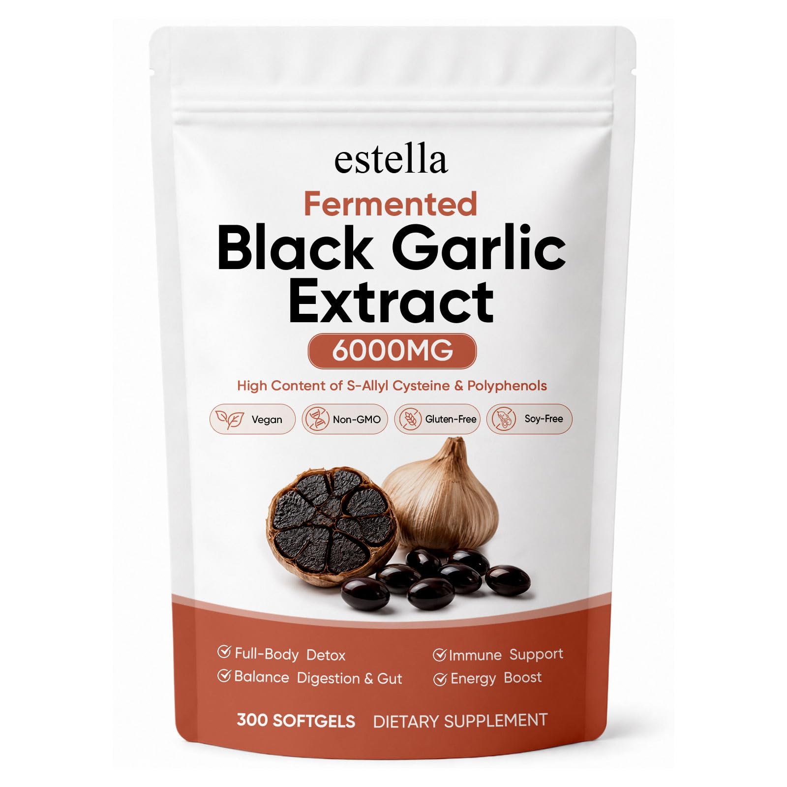 Pwkvsn Estella Fermented Black Garlic Extract Softgels 300