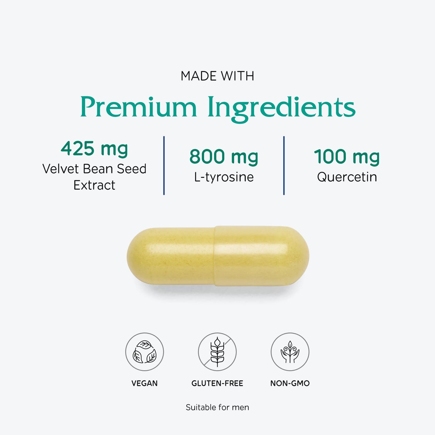 Vitanica Dopamine Assist - Neurotransmitter Support Supplement with Green Tea & Tyrosine & Vitamin B6 - Supplement with Mucuna Pruriens & Folate - Vegan, 60 Capsules