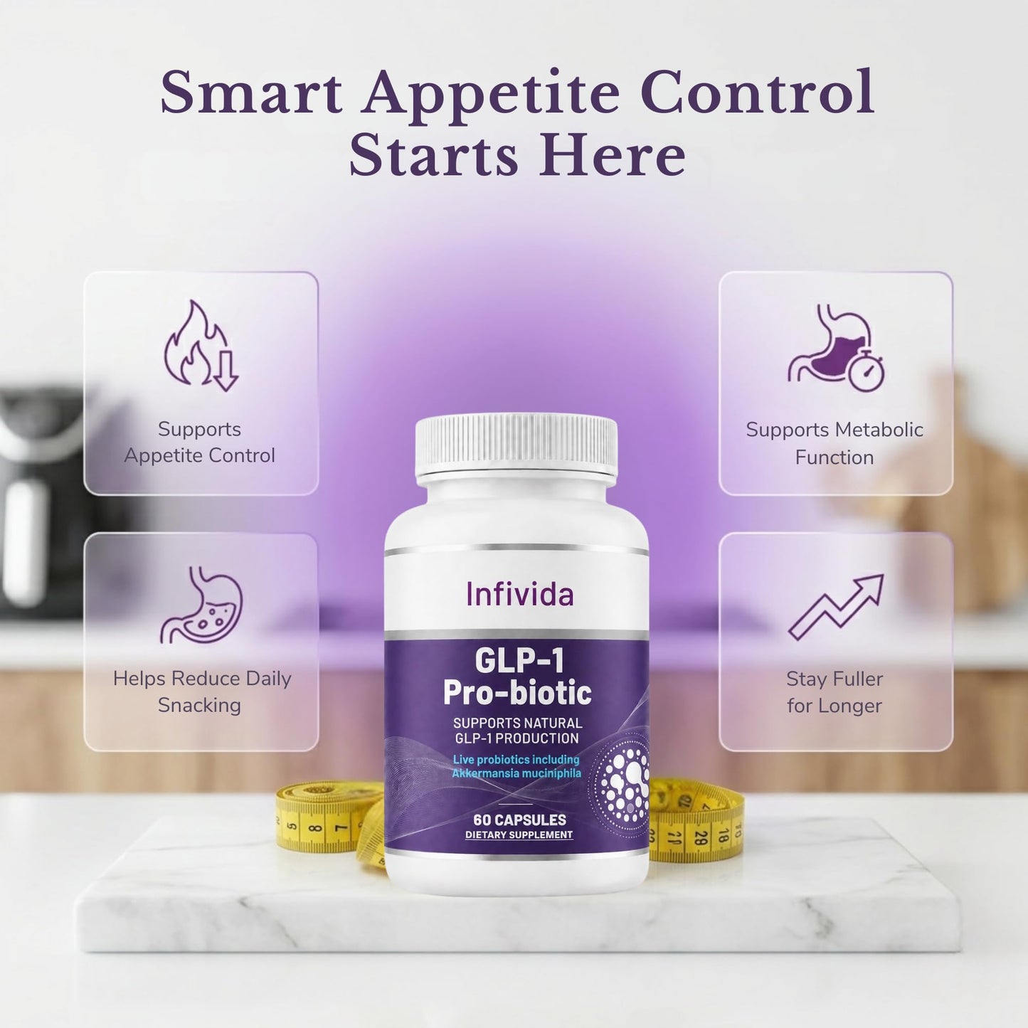 Infivida GLP-1 Supplement for Weight Loss & Appetite Suppressant Capsule 60 Count