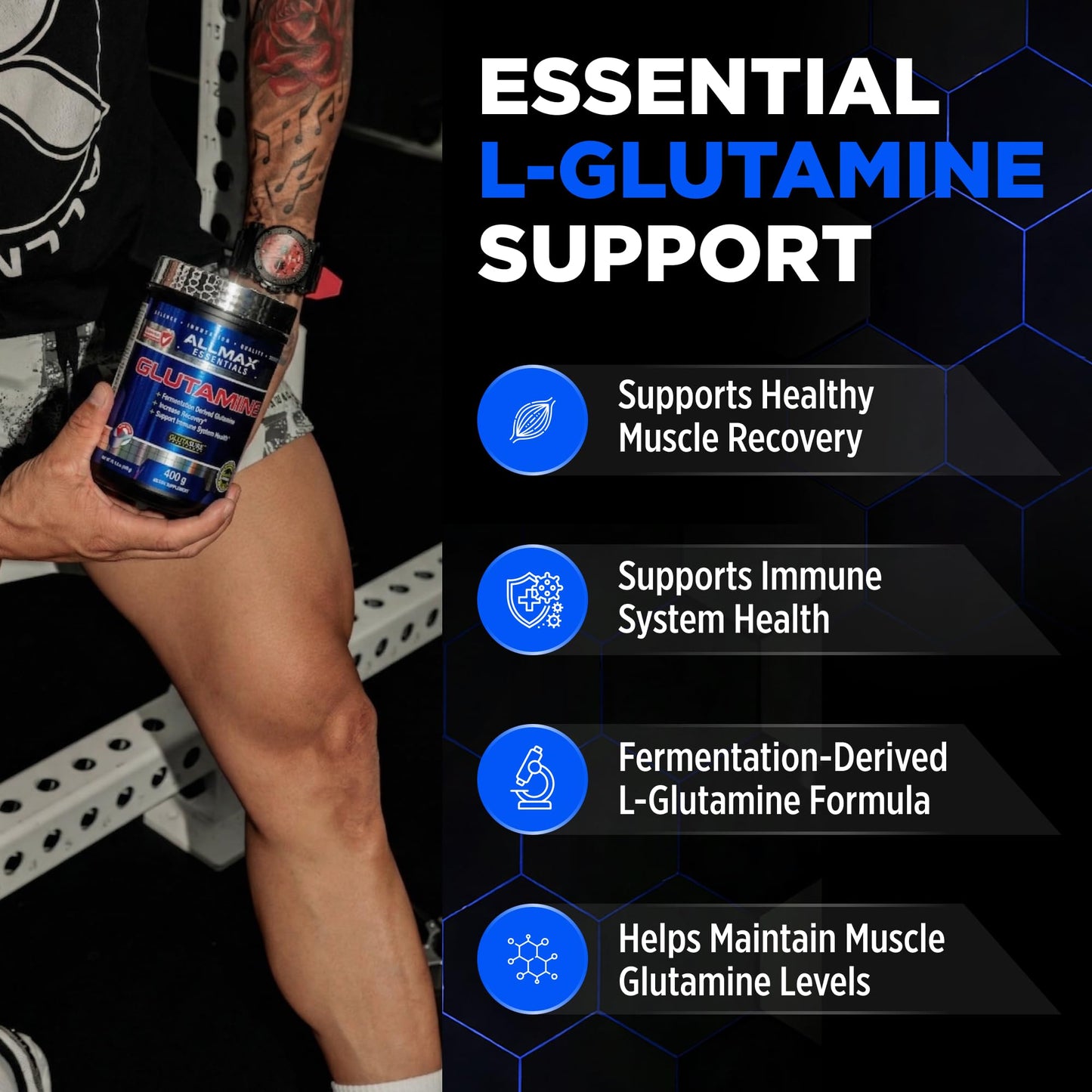 ALLMAX L-Glutamine Powder 14.1 oz