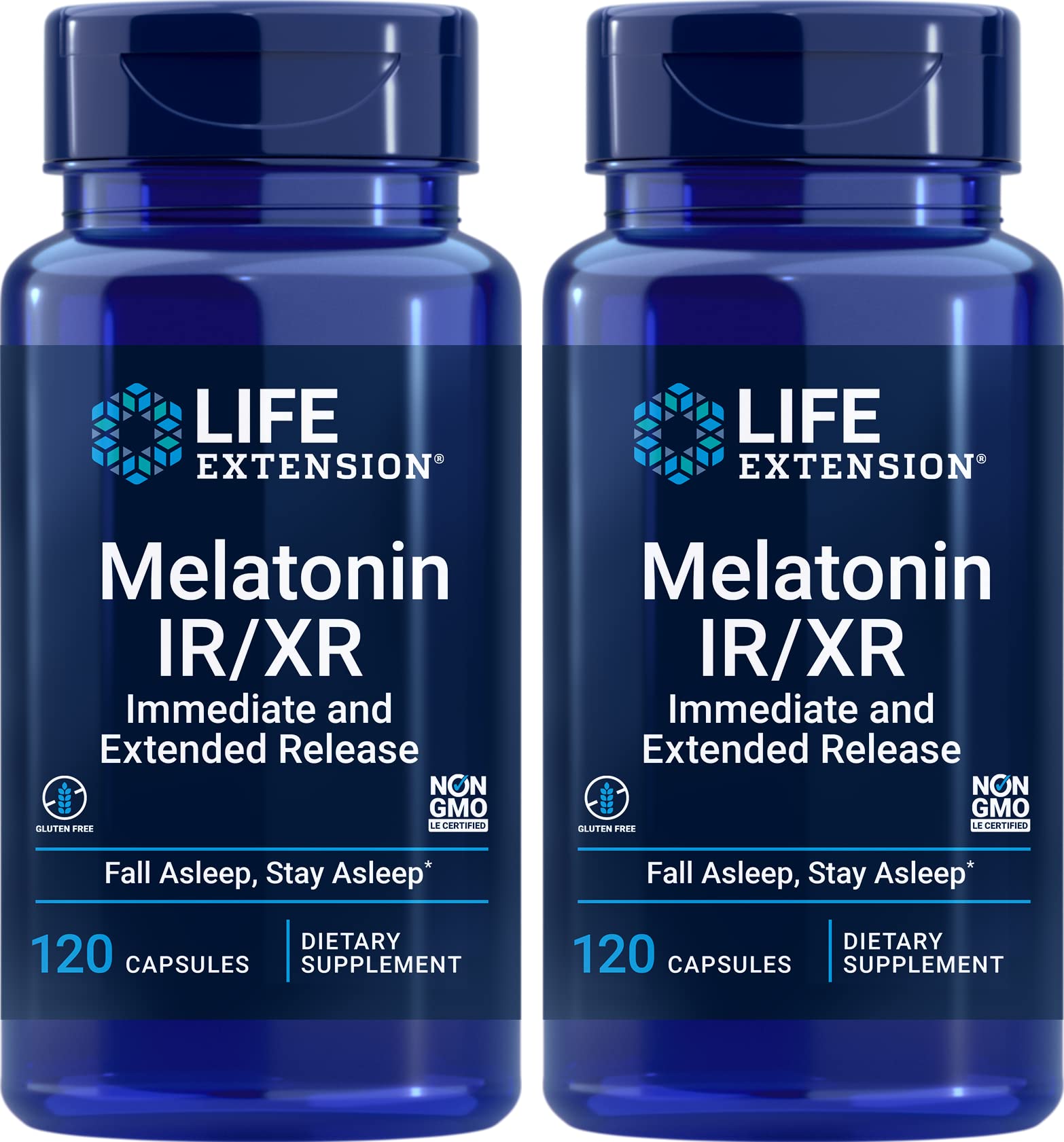 Life Extension Melatonin IR/XR Immediate & Extended-Release Capsules 240