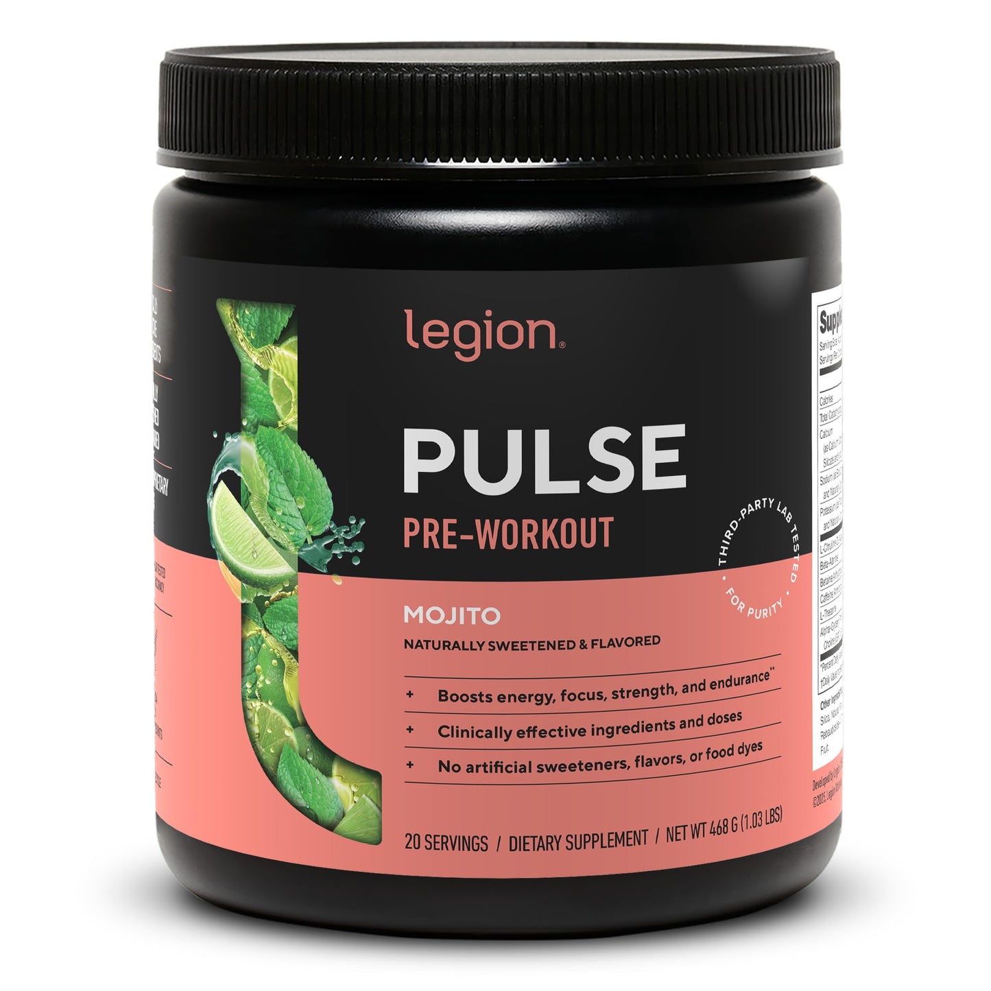LEGION All Natural Nitric Oxide Preworkout Powder, 20 Servings