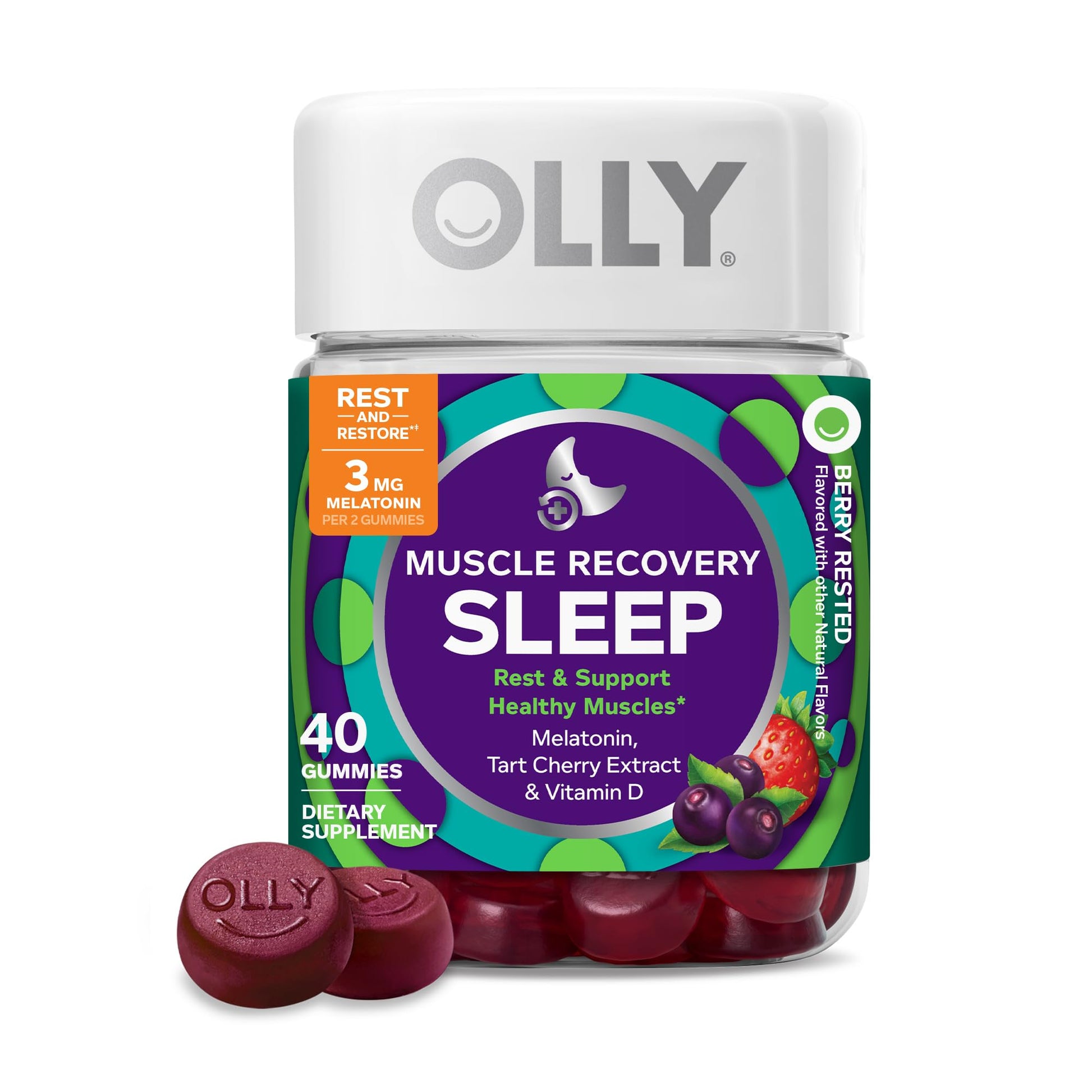 OLLY Muscle Recovery Sleep Gummies, 40 Count