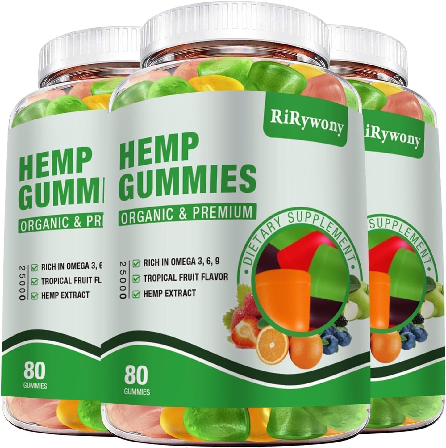 RiRywony Health Omega Gummies, Gummy, 240 Count