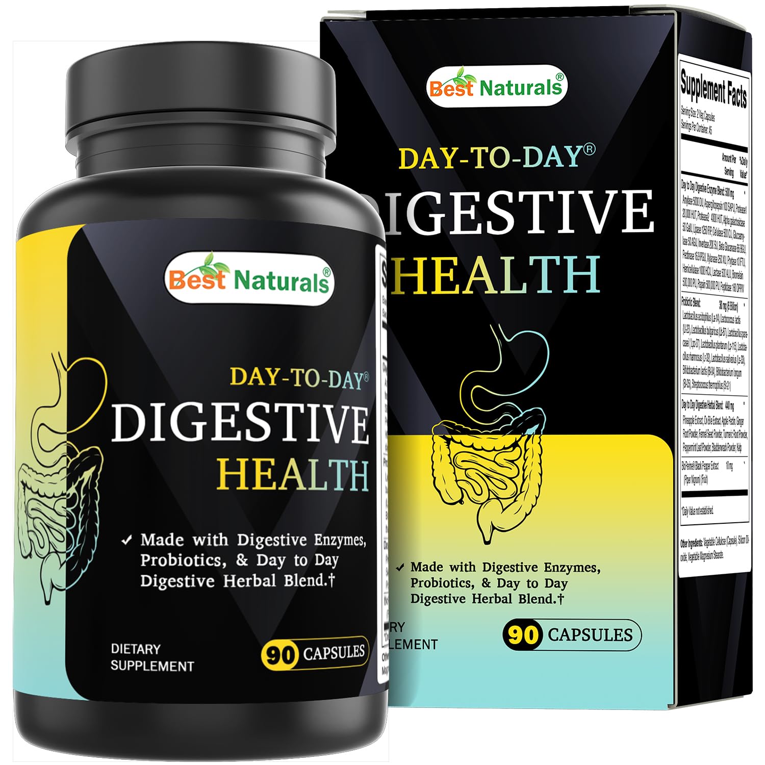 Best Naturals Day-to-Day Digestive Support Capsules, 90 Count