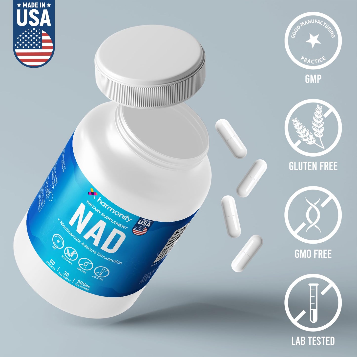 HARMONIFY NAD Supplement Capsules 60 Count
