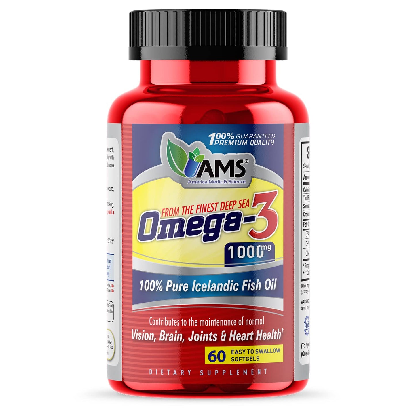 America Medic & Science Omega-3 1000mg Softgels 60 Count