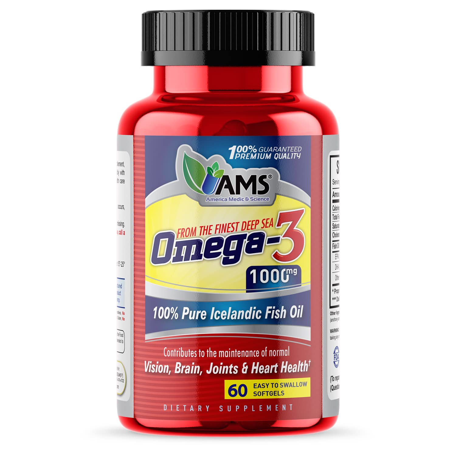 America Medic & Science Omega-3 1000mg Softgels 60 Count