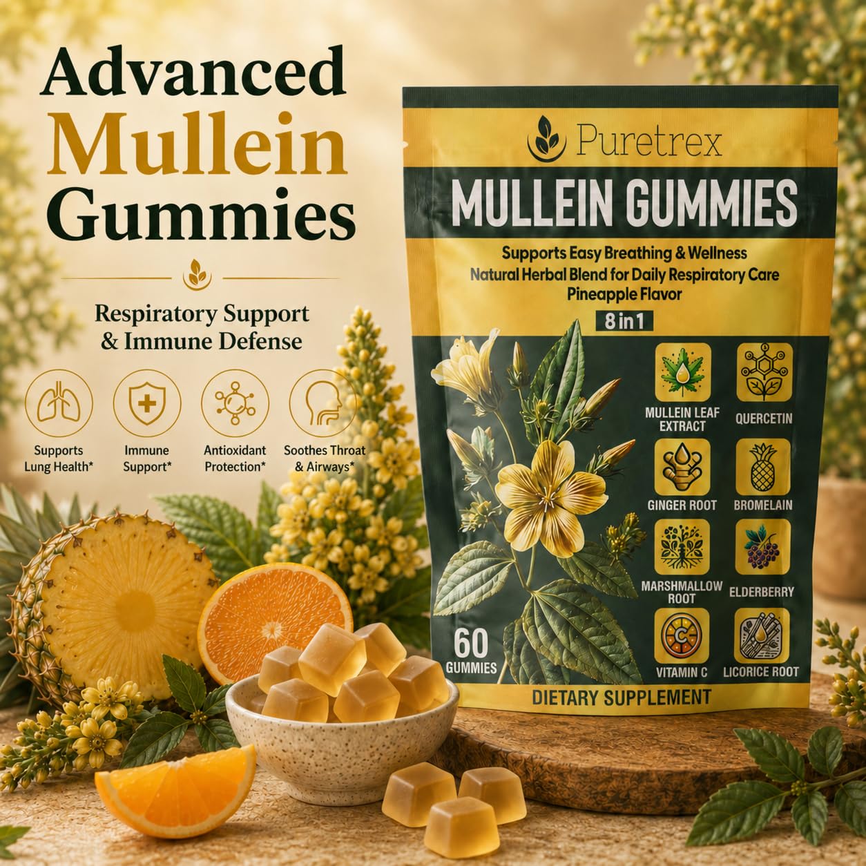 PURETREX Mullein Gummies Gummy, 1 Count