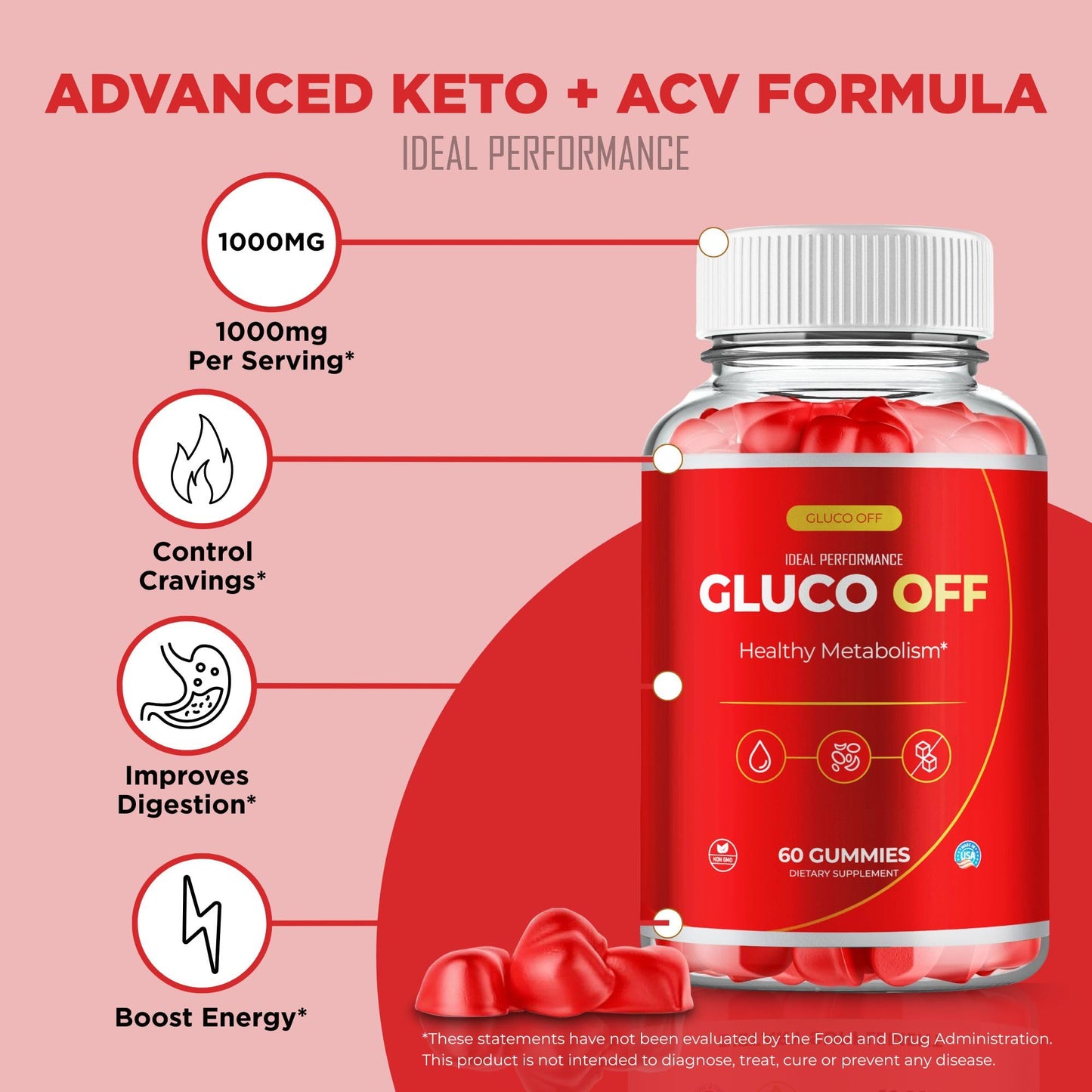 IDEAL PERFORMANCE Gluco Off Gummy 180