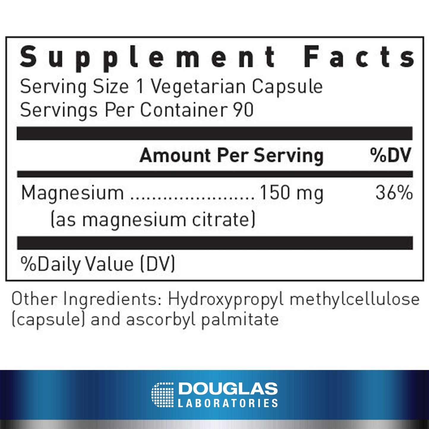 Douglas Laboratories Magnesium Citrate 150 mg Capsules, 90 Count