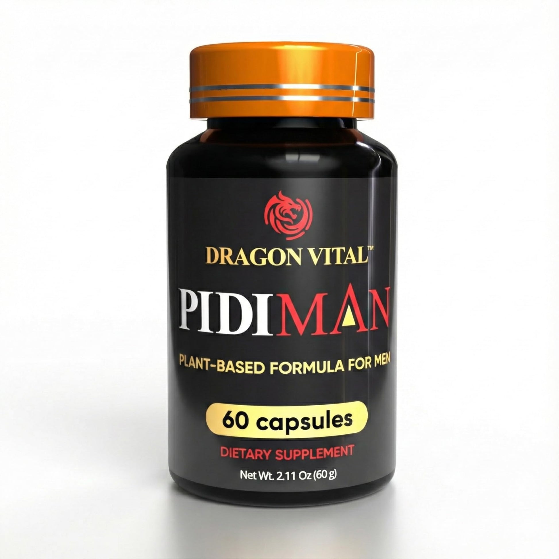 Dragon Vital PIDIMAN Plant-Based Performance Supplement for Men, Energy and Drive Enhancement Formula, 60 Capsules