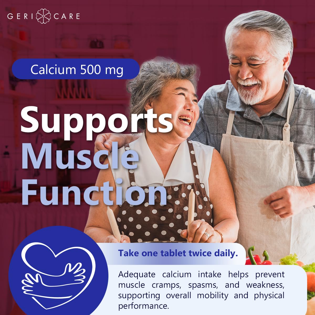 GeriCare Oyster Shell Calcium 500 mg Tablet, 100 Count