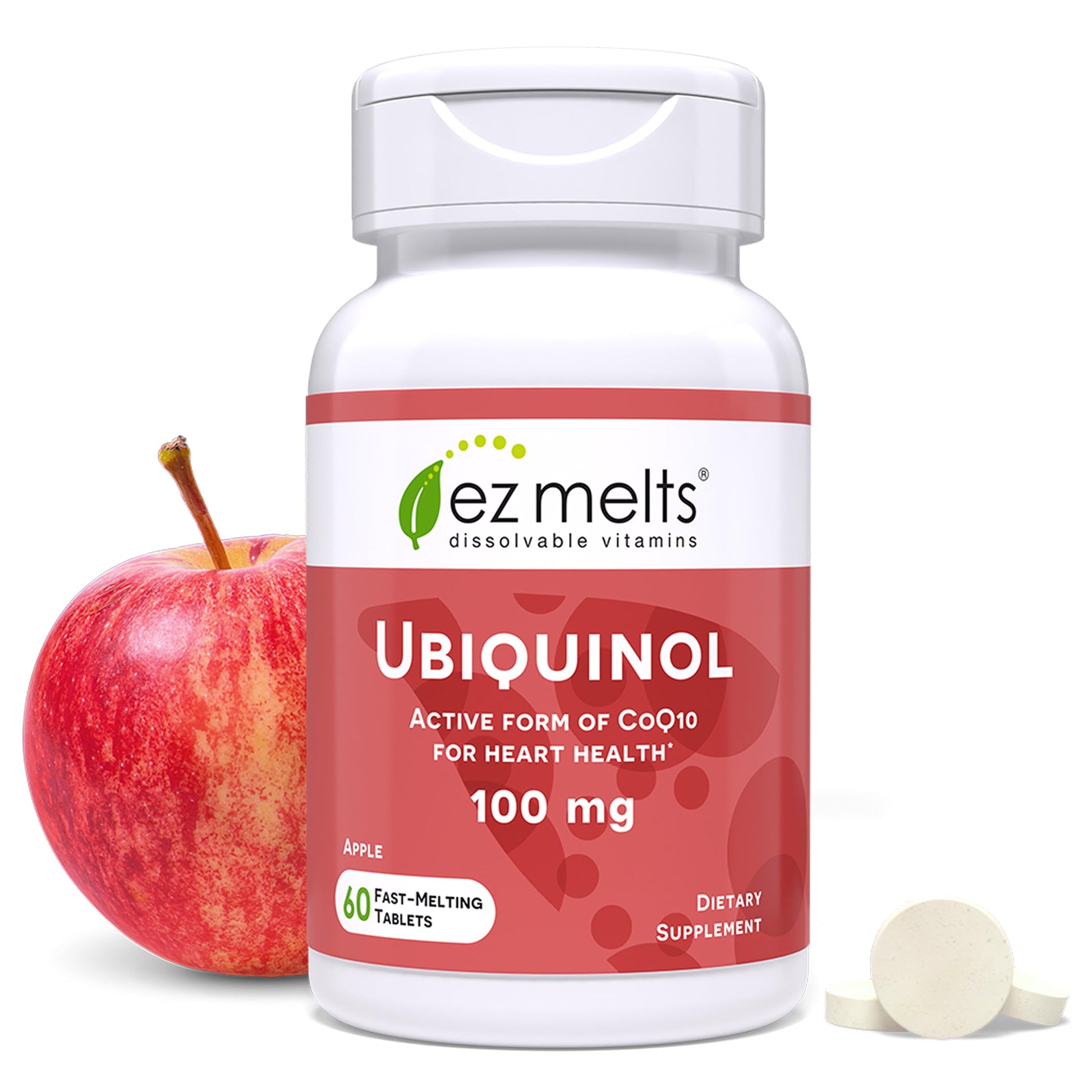 EZ Melts Ubiquinol 100 mg CoQ10 Tablet, 60 Count