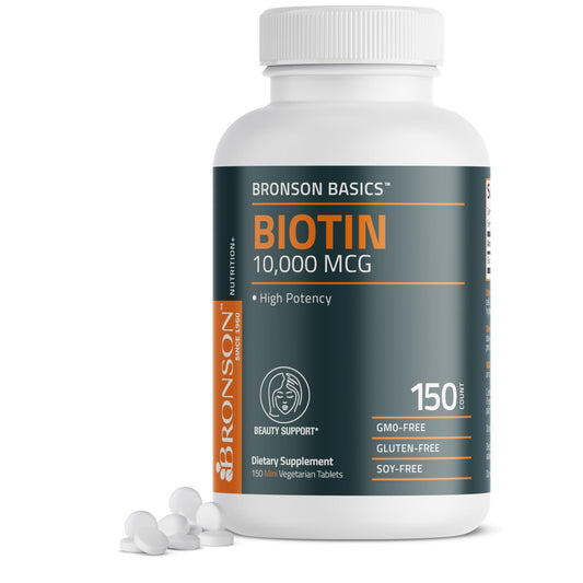 Bronson Biotin 10,000mcg Tablet, 150 Tablets