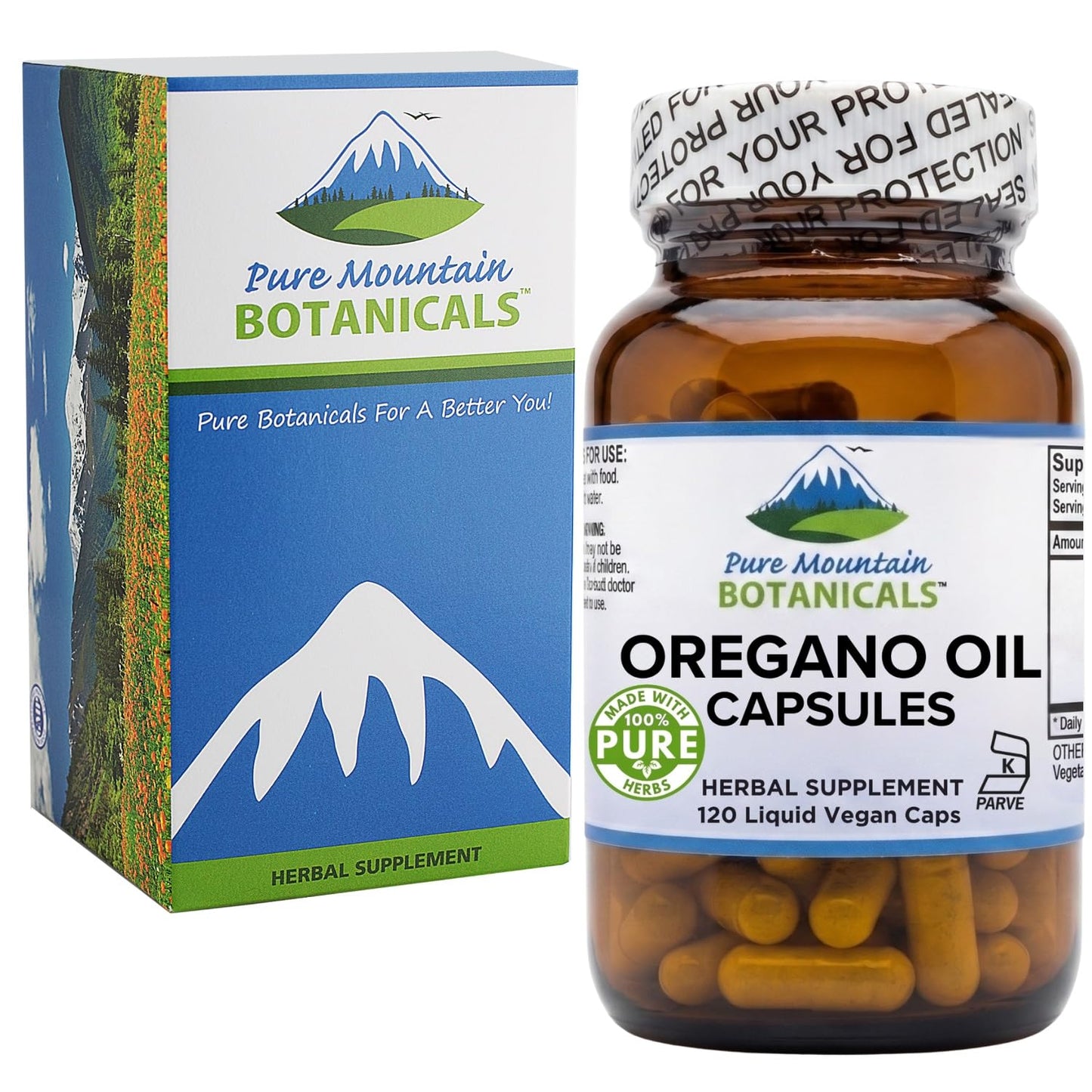 Pure Mountain Botanicals Oregano Oil Capsules 120 Count
