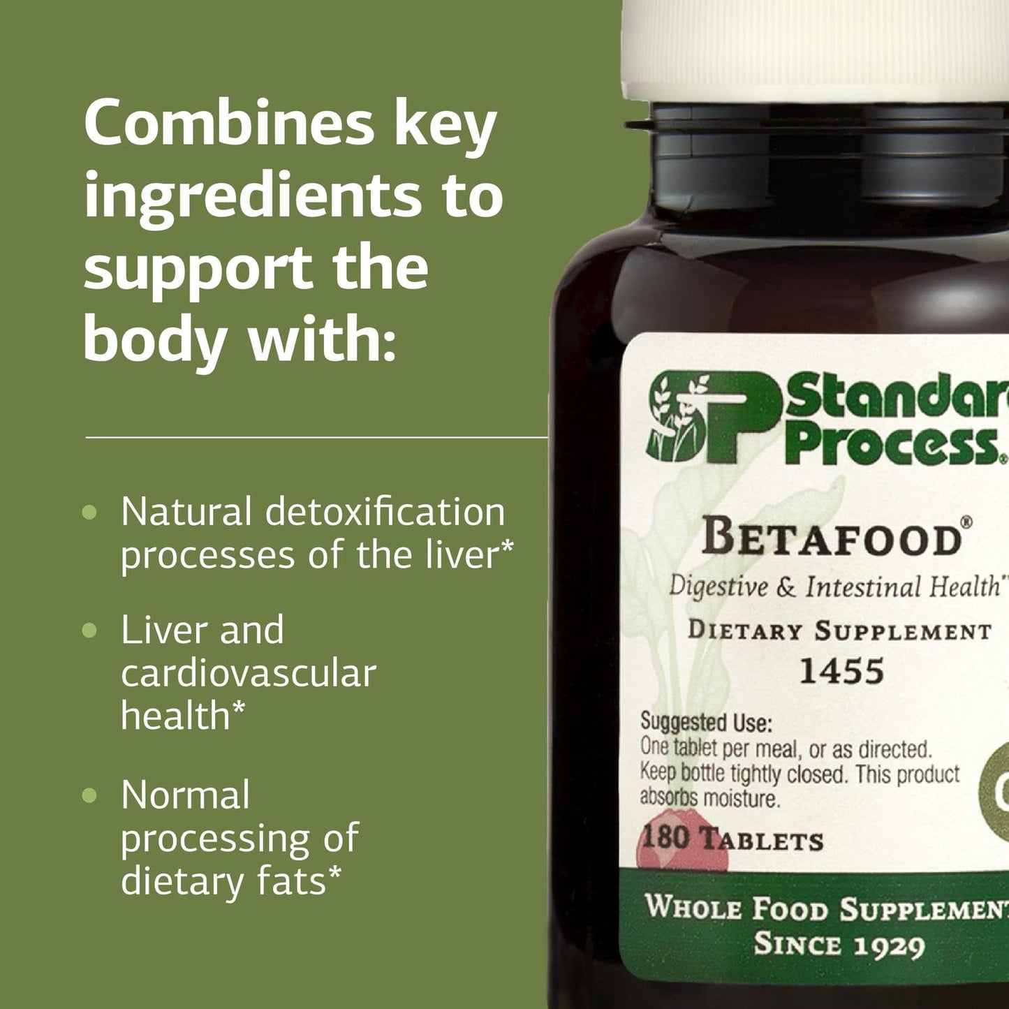 Standard Process Inc. Betafood Digestive & Intestinal Supplement Tablets 180