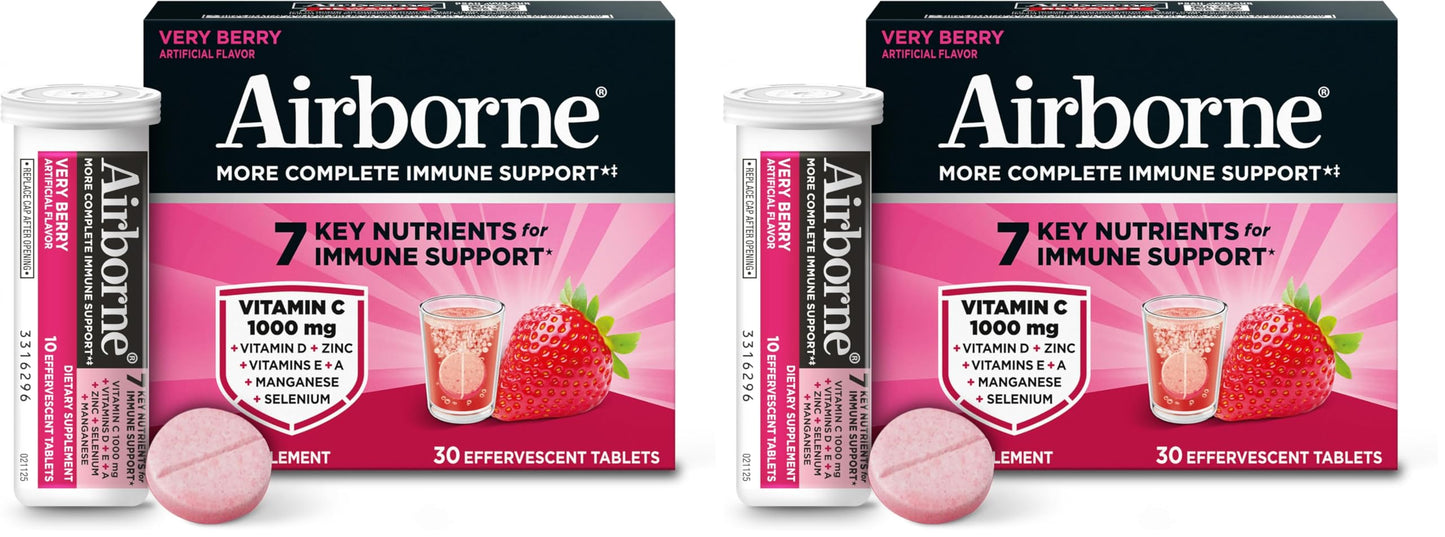 Airborne Vitamin C 1000mg with Vitamin D & Zinc Tablets, 60 Count