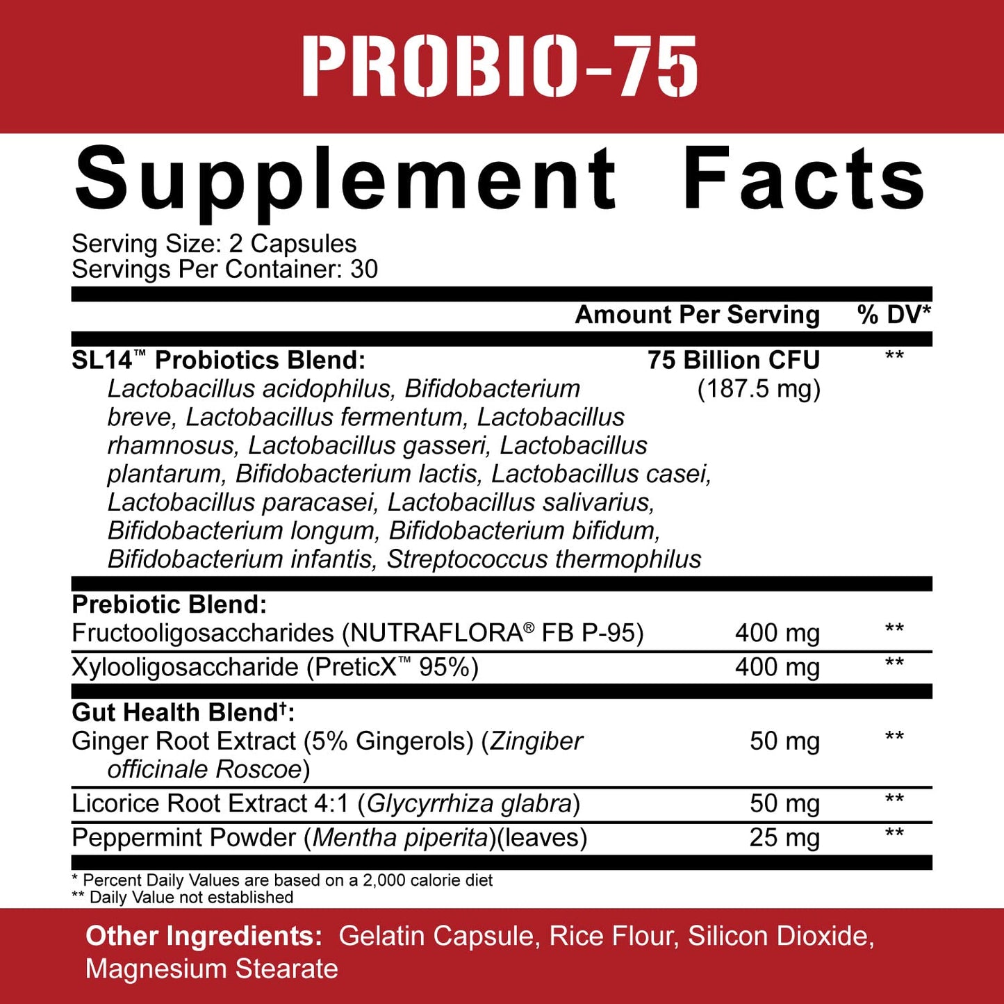 5% Nutrition Rich Piana Digestive Defender 2-in-1 Box with Probio-75 Probiotic + Prebiotic & Diges-Ten Digestive Enzyme Formula, 30 Capsules