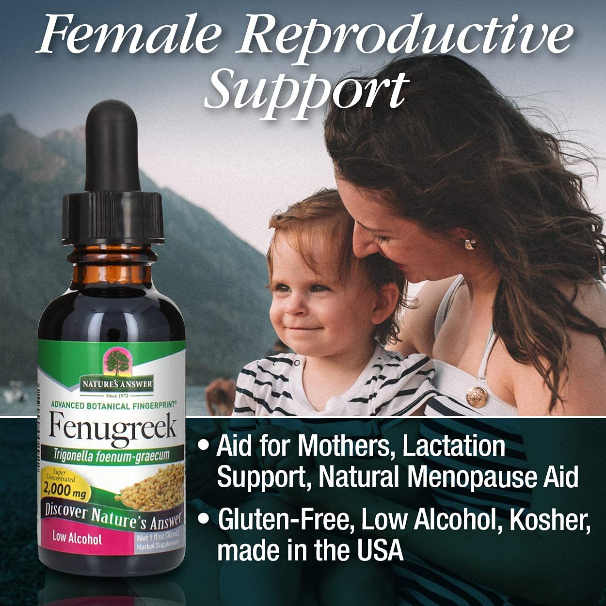 Nature's Answer Fenugreek Seed with Organic Alcohol 2000mg 1oz Extract Capsule 1 Count