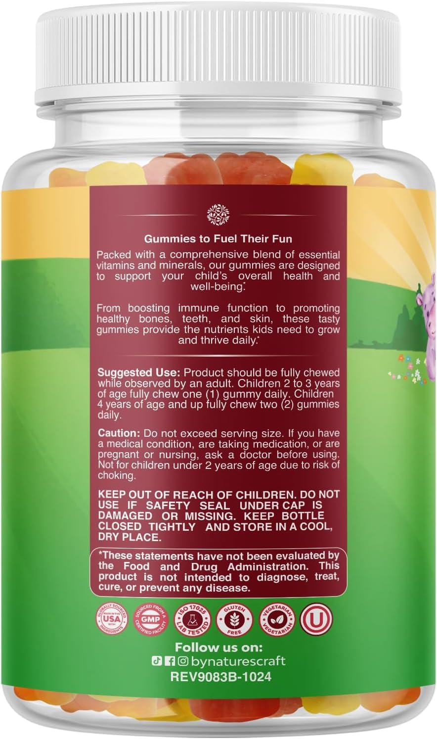 Natures Craft Plant Based Kids Multivitamin Gummies 90 Count