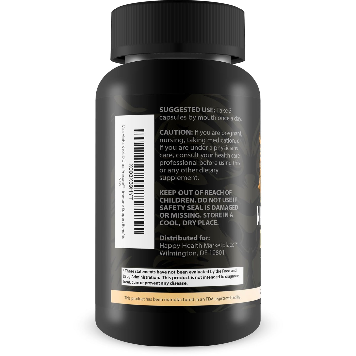 Happy Health Marketplace Max Alpha X10ND Ultra Prostate Capsule, 1 Count