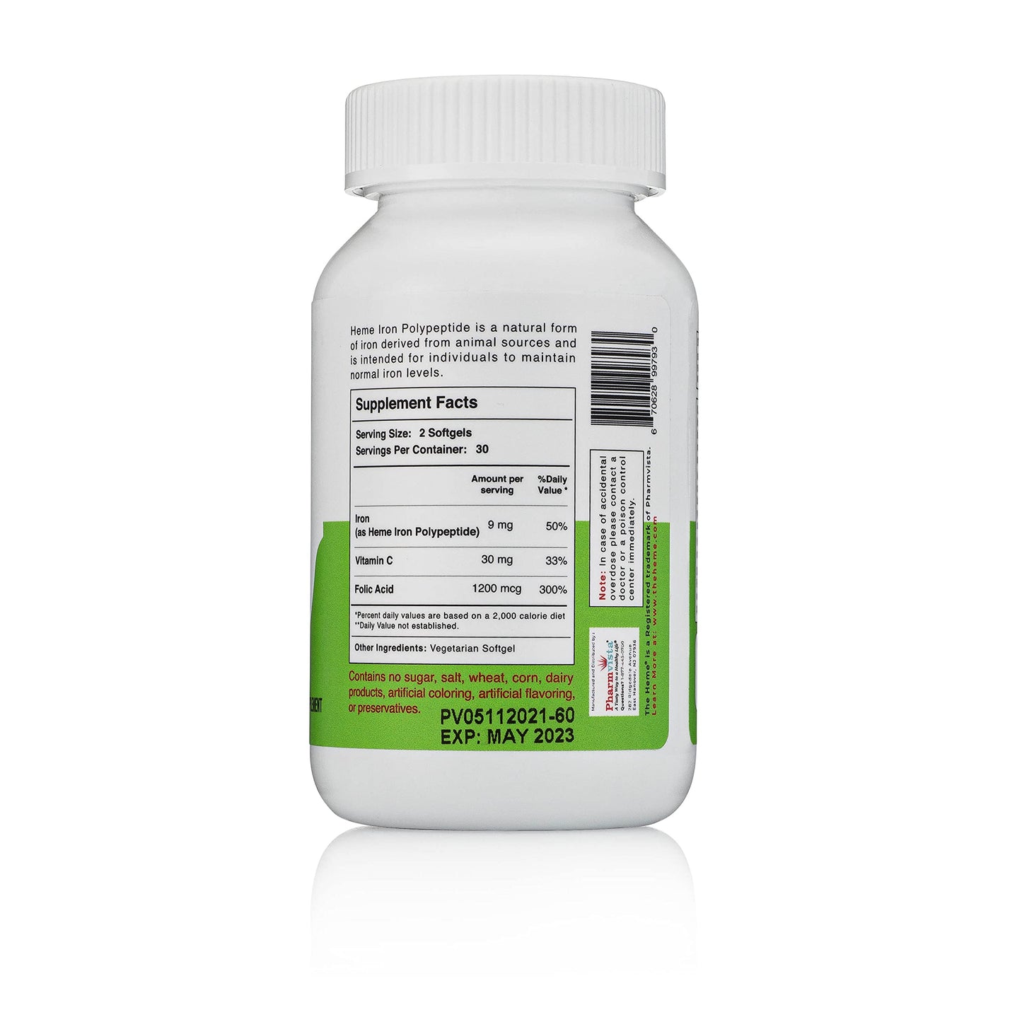 Pharmvista Heme Iron Polypeptide Softgels 60 Count