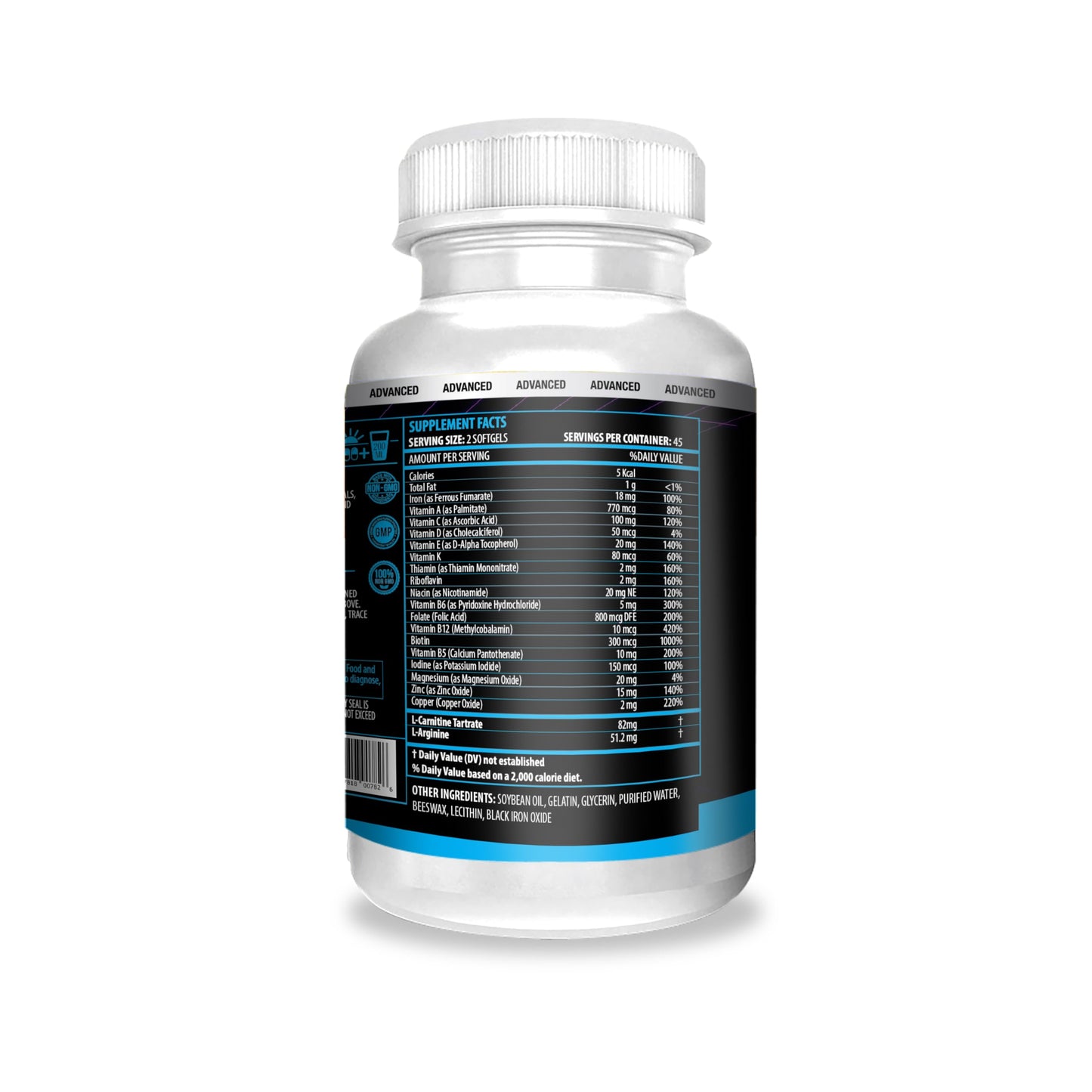 ACTIF Multivitamin for Men Age 70+ with 30 Advanced Factors Softgels 90 Count