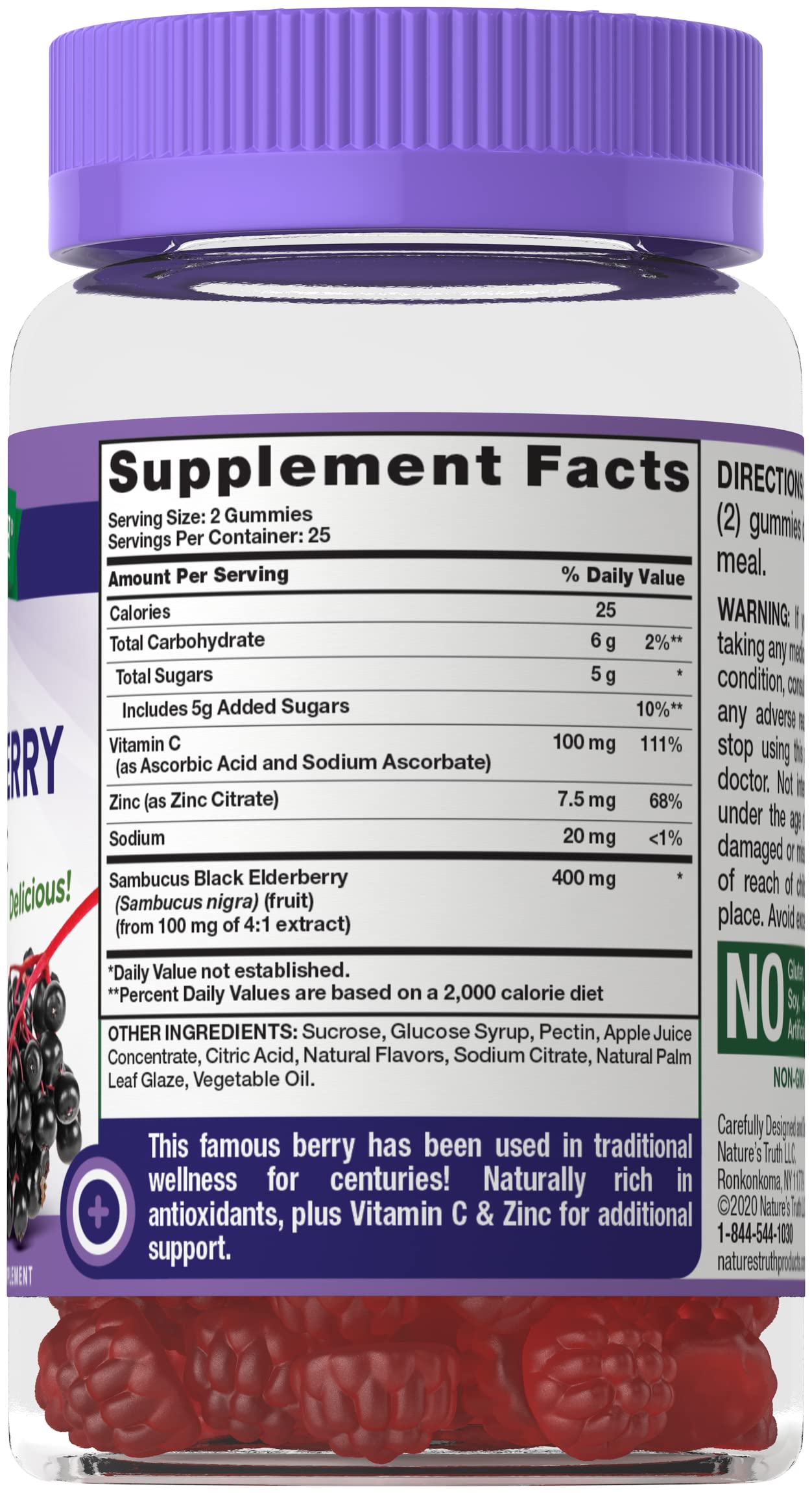 Nature's Truth Sambucus Black Elderberry Gummies 195 Count