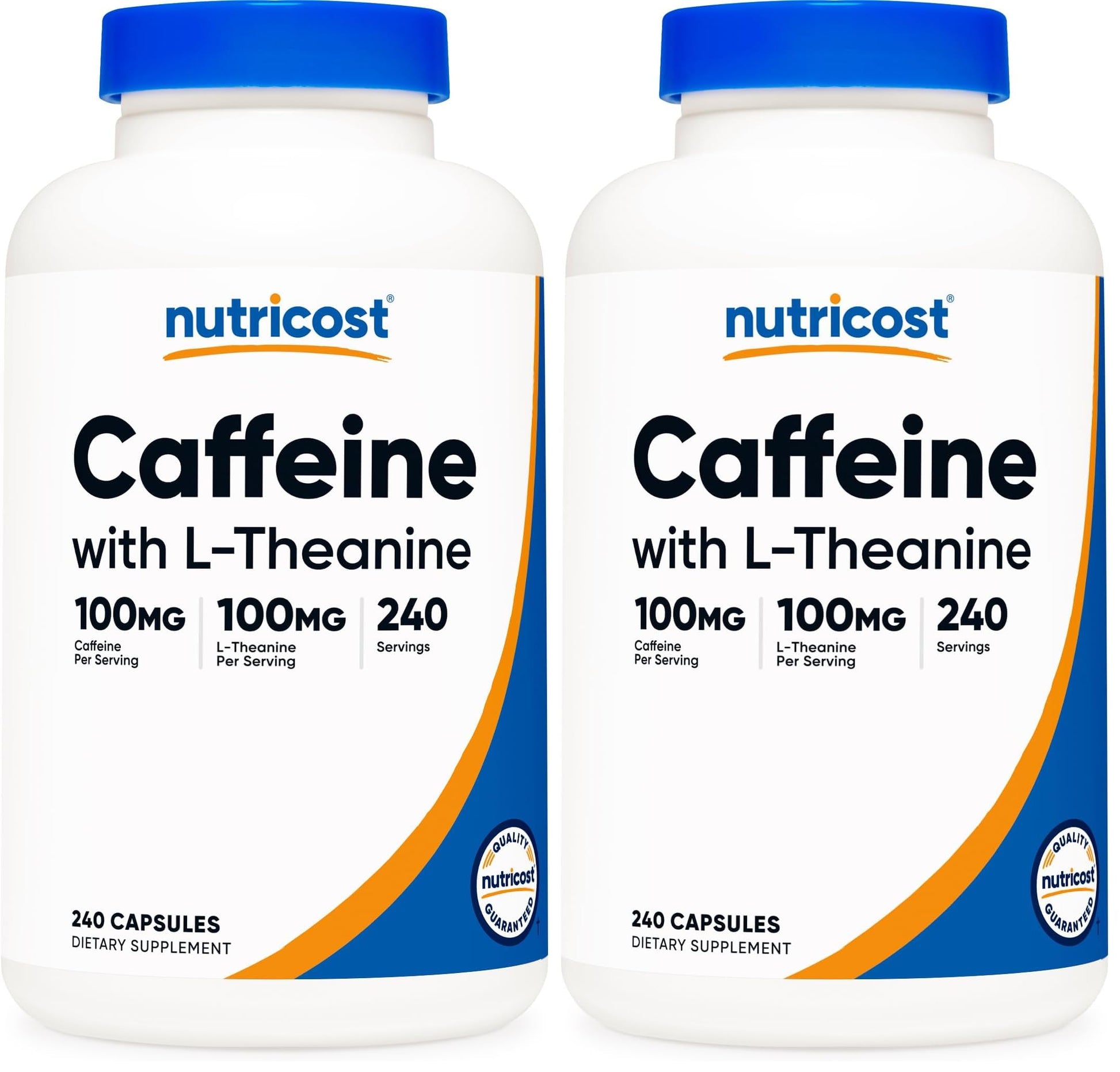 Nutricost Caffeine with L-Theanine 100mg Each, 480 Capsules