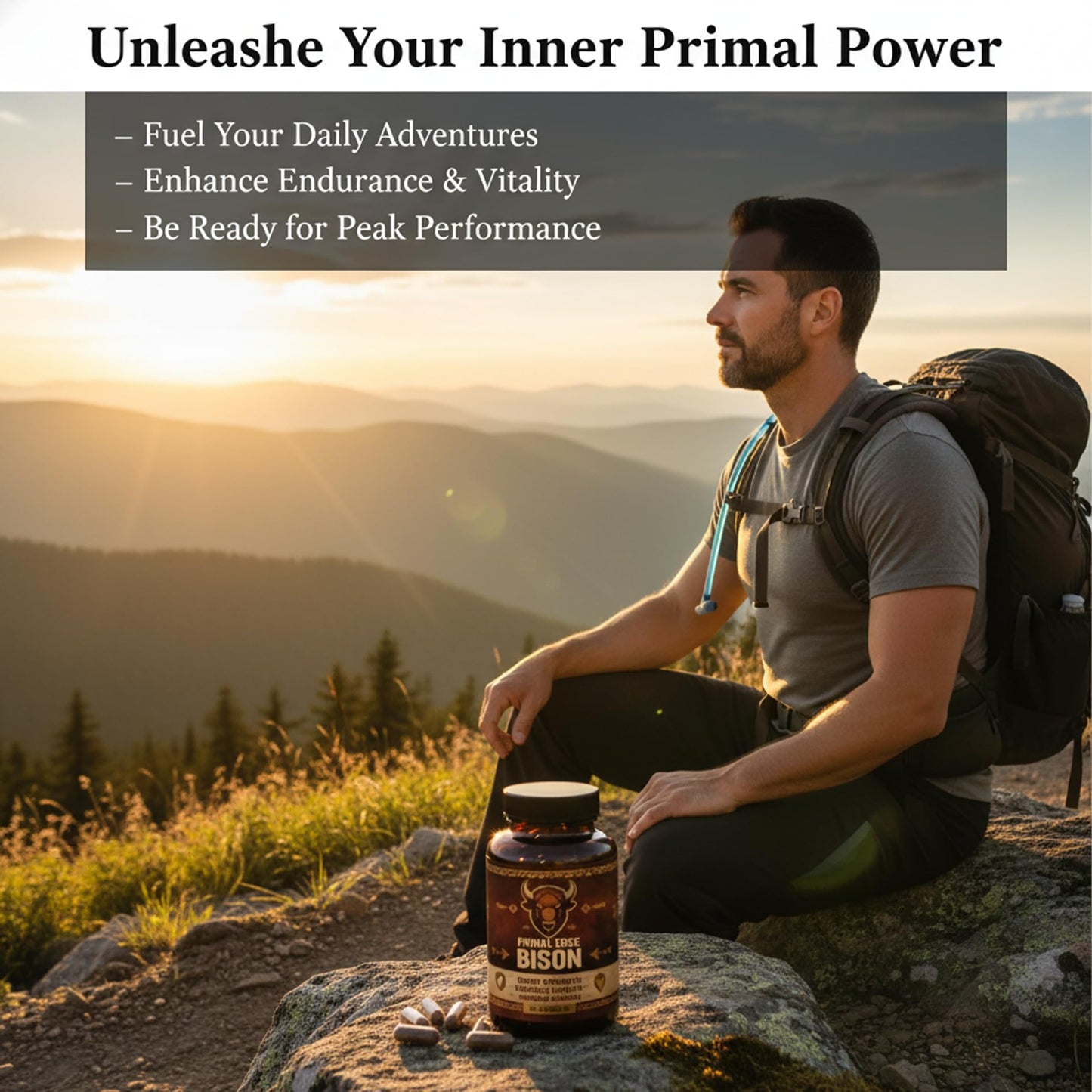 Kymezol Primal Edge Bison Primal American Bison Extract Capsules, 60 Capsules