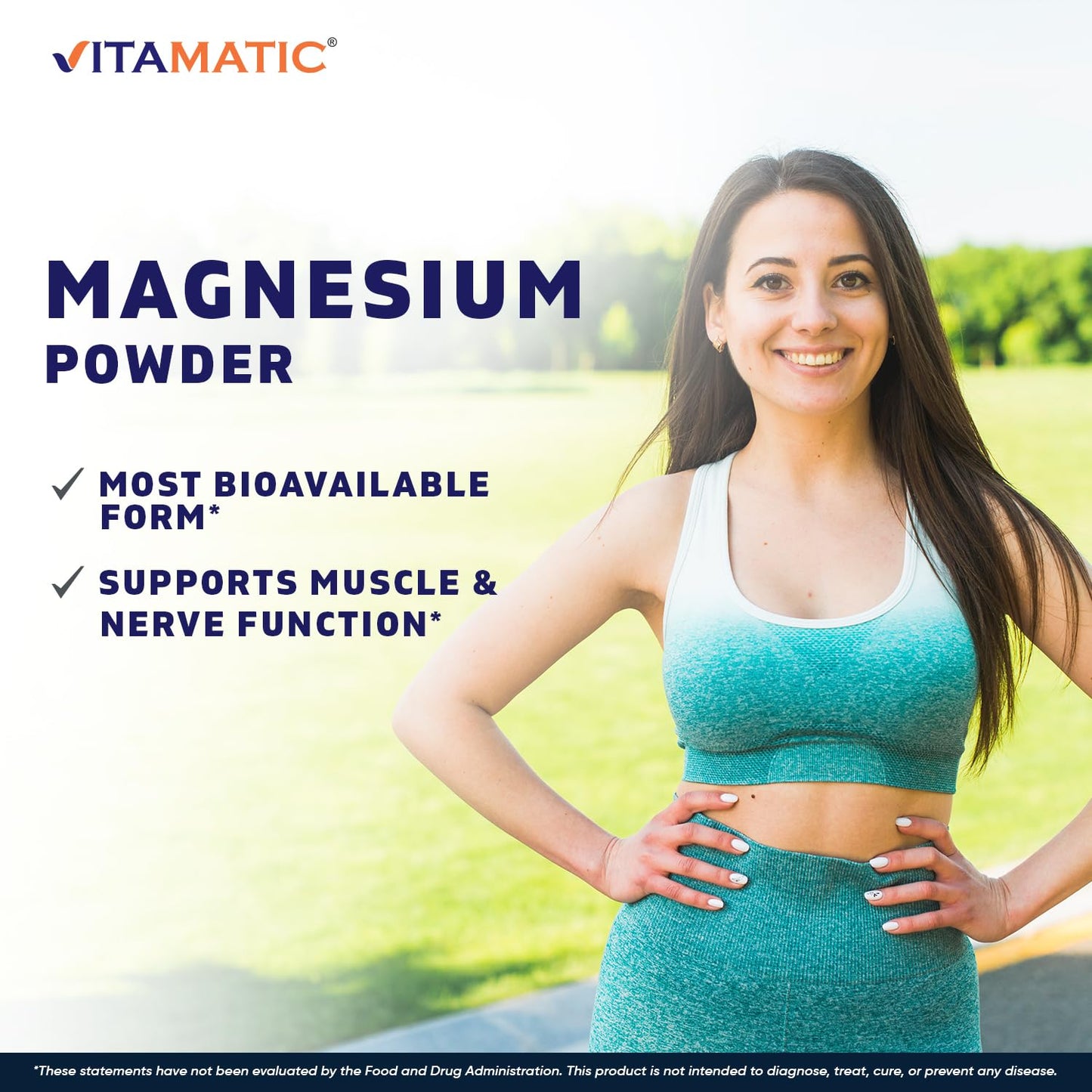 Vitamatic Magnesium Taurate 1000mg Powder 8.8 oz 250 Servings