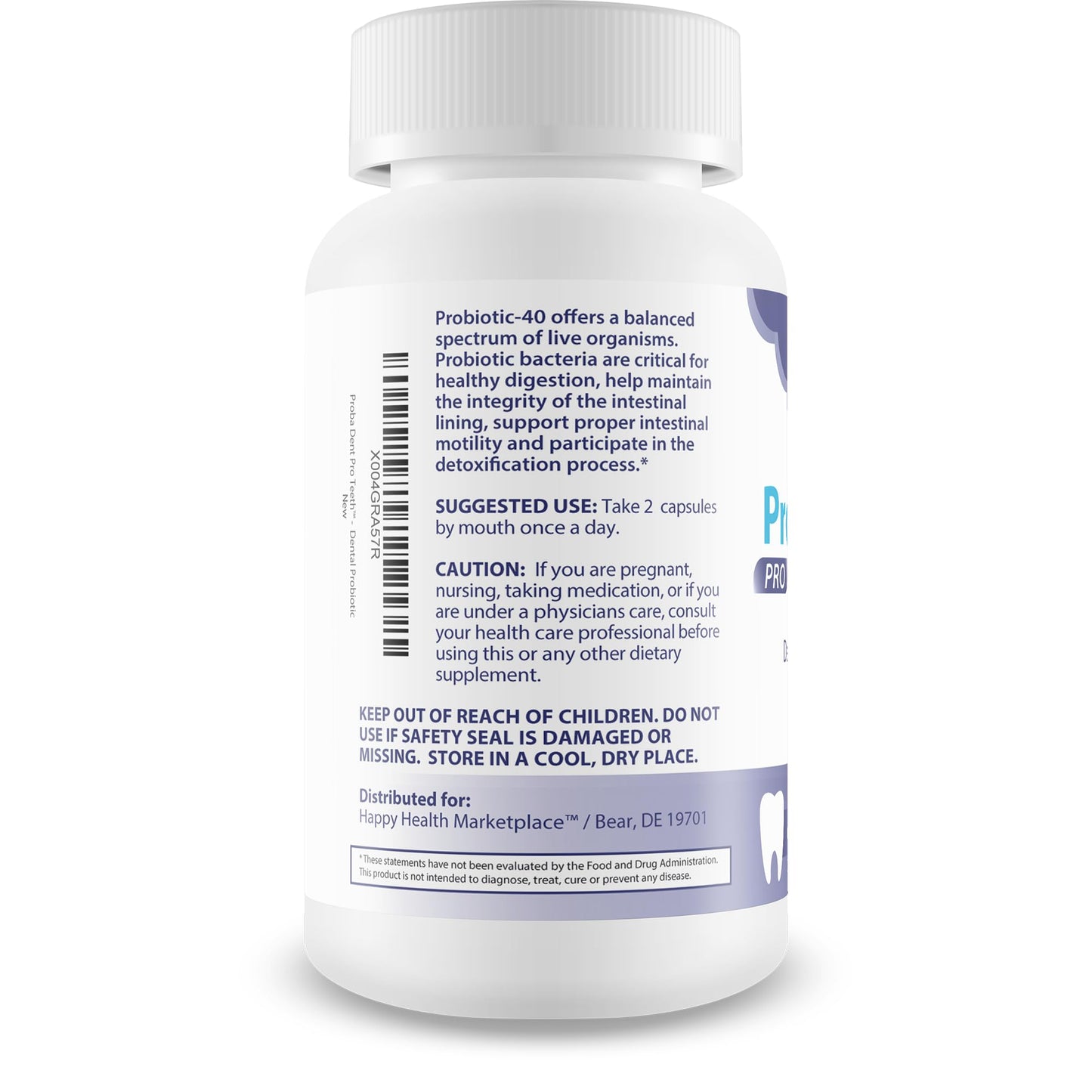 Happy Health Marketplace Proba Dent Pro Teeth Probiotic Capsule 60 Count