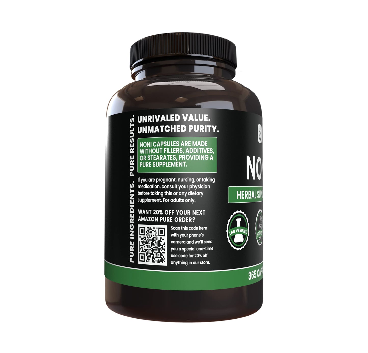 PURE ORIGINAL INGREDIENTS Noni 365 Capsules