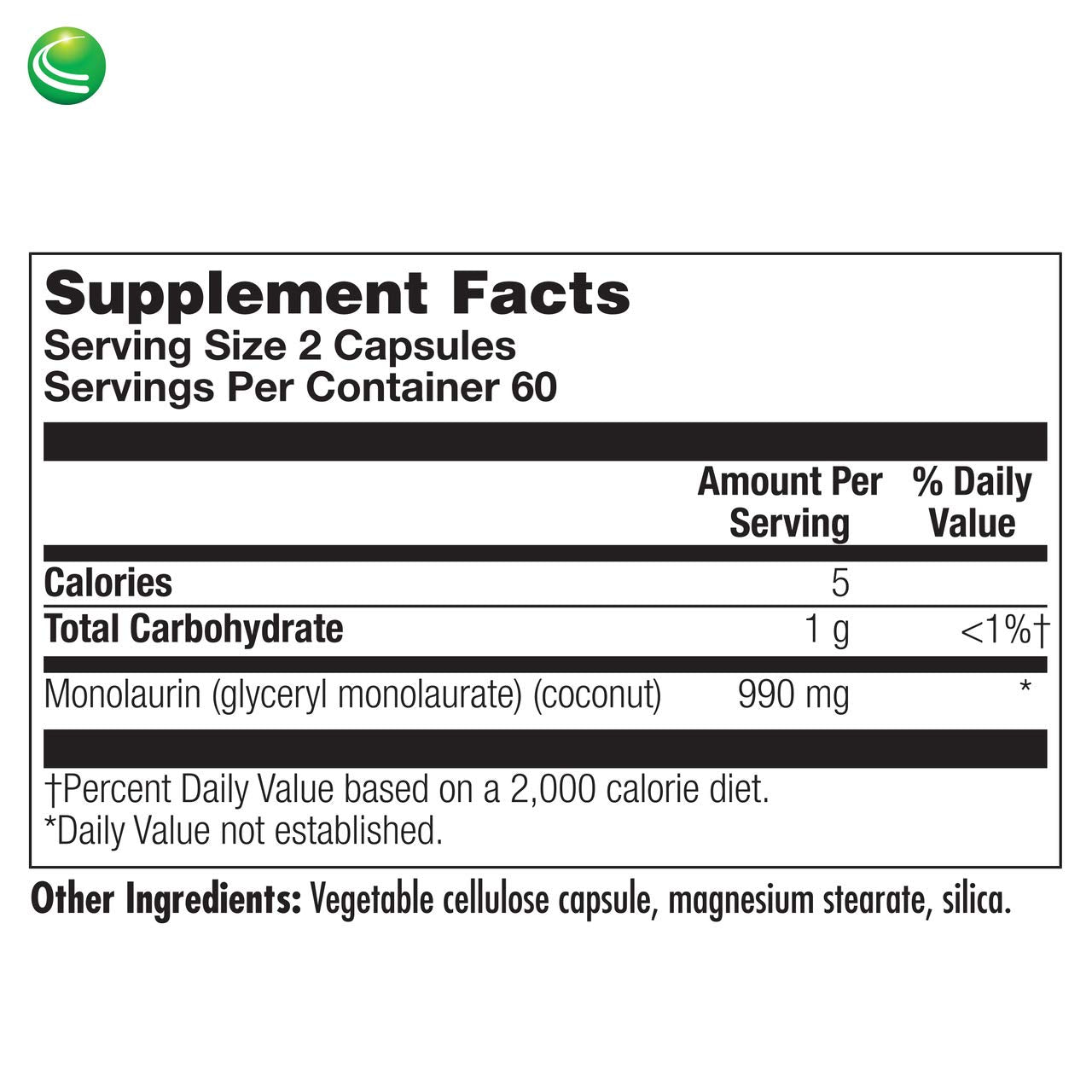 Nutra BioGenesis Monolaurin Capsules, 120 Vegan Capsules