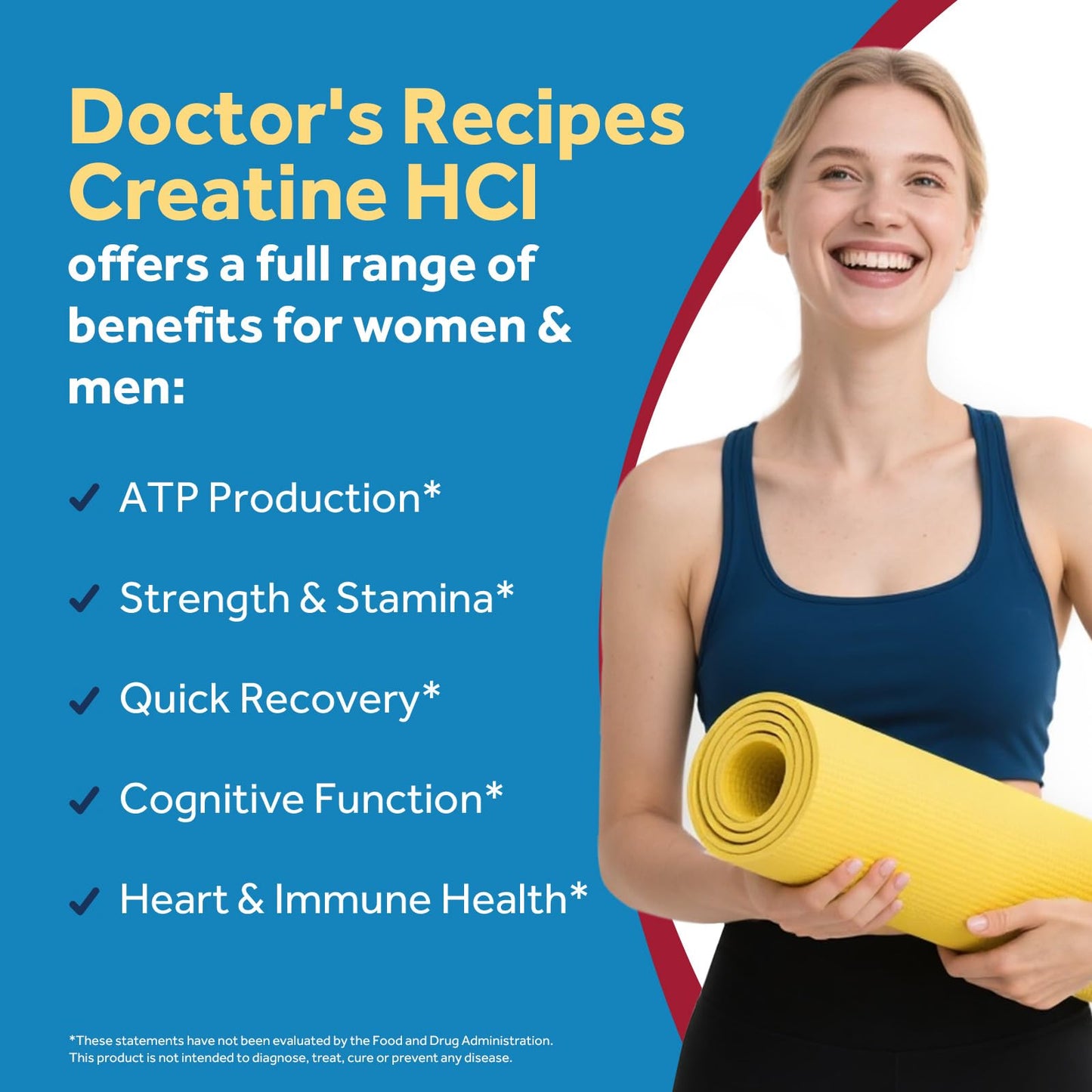 Doctor's Recipes Creatine HCl Capsules, 750 mg, 90 Capsules