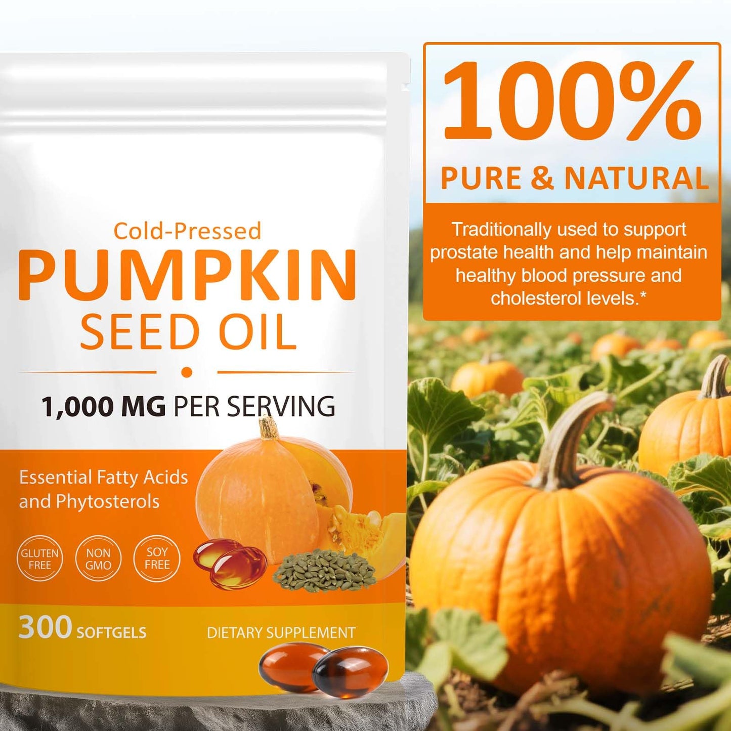 Ruduwu Pumpkin Seed Oil Capsules 2 in 1 with Saw Palmetto Softgels 300