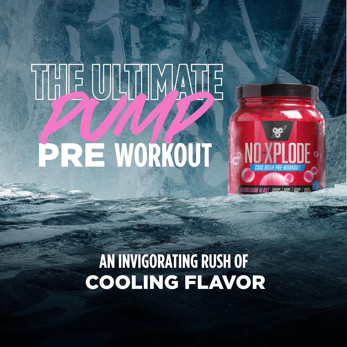 BSN N.O.-Xplode Cool Rush Pre Workout Powder Bubblegum Blast, 19.2 oz