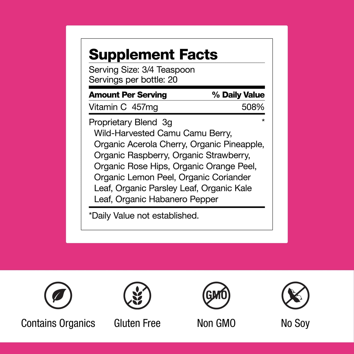 Dr. Schulze's Super-C Plus Vitamin C Supplement Powder, 4 oz