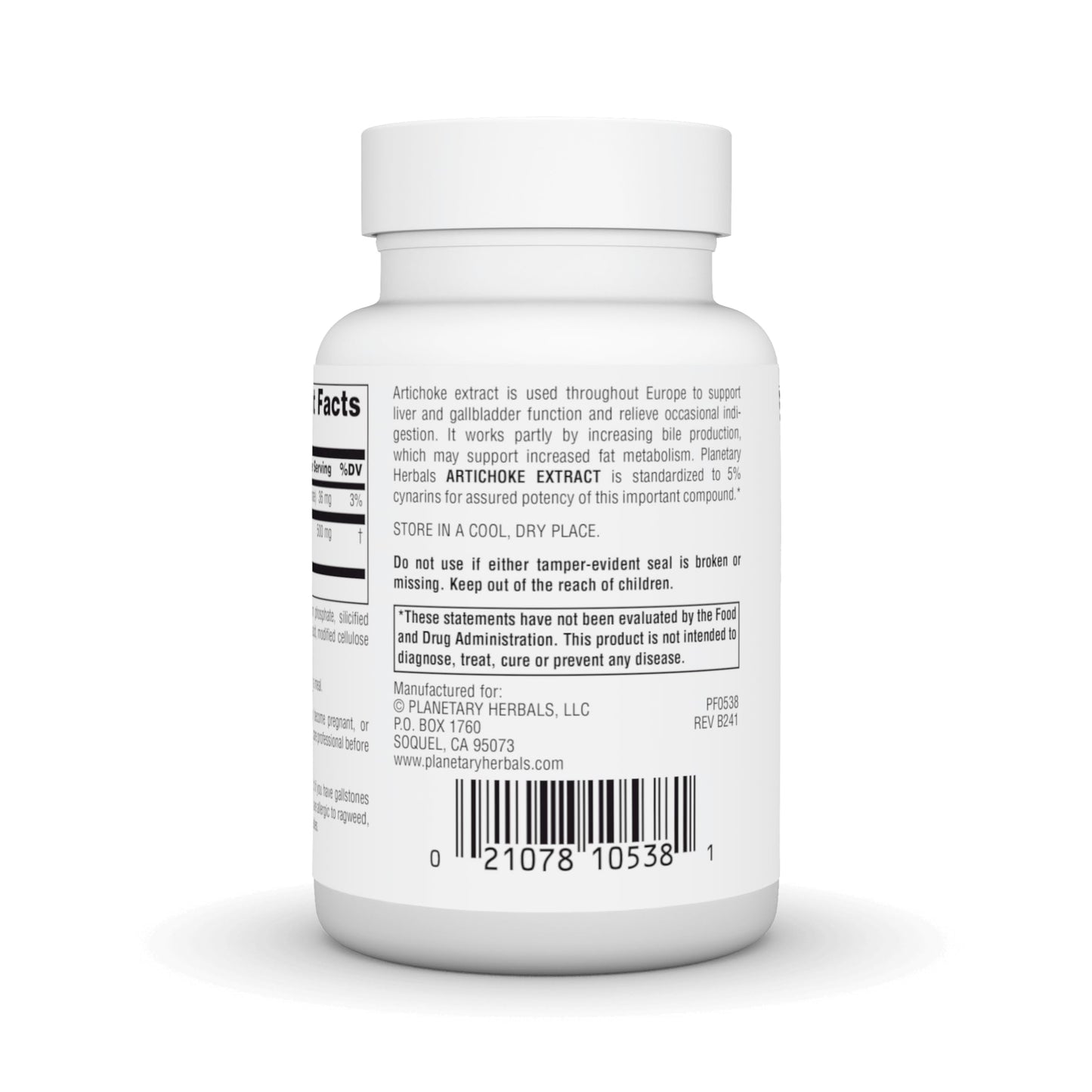 Planetary Herbals Artichoke Extract 500 mg Tablets 60 Count