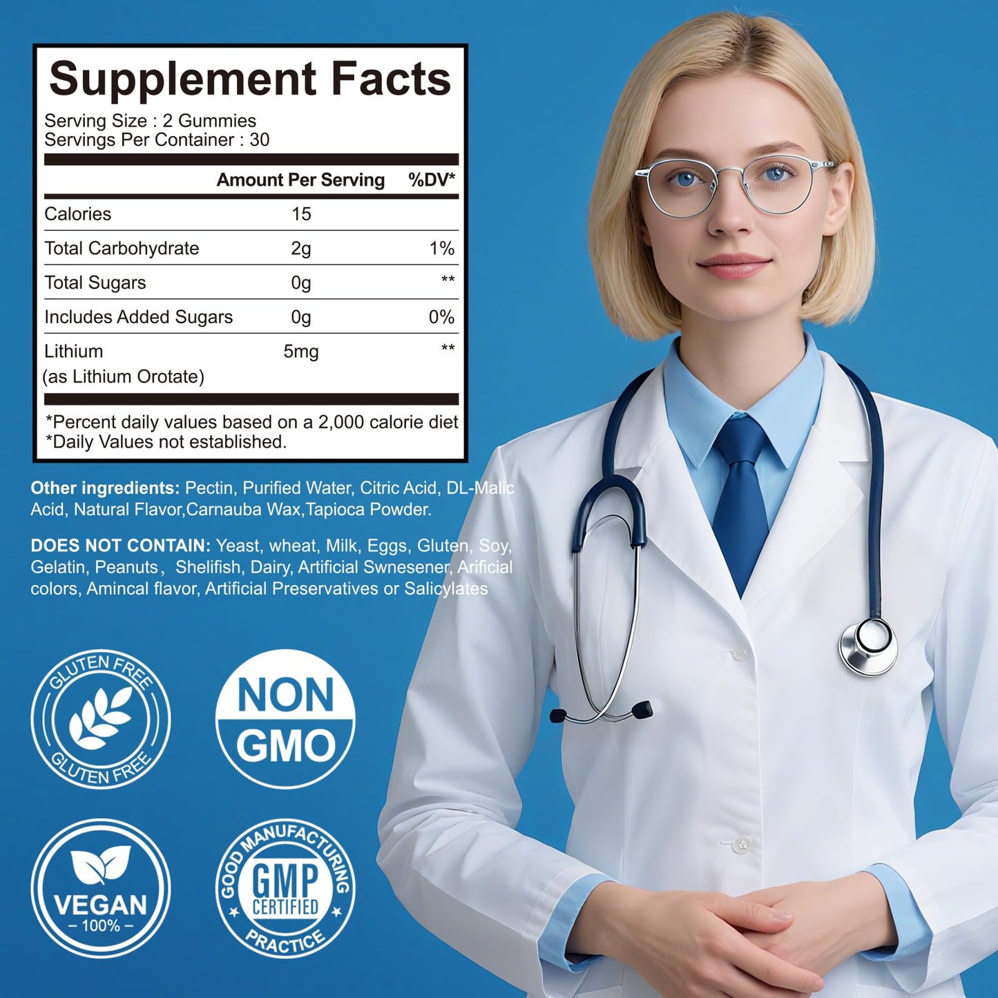weynrdy Lithium Orotate 5mg Gummies, 60 Count