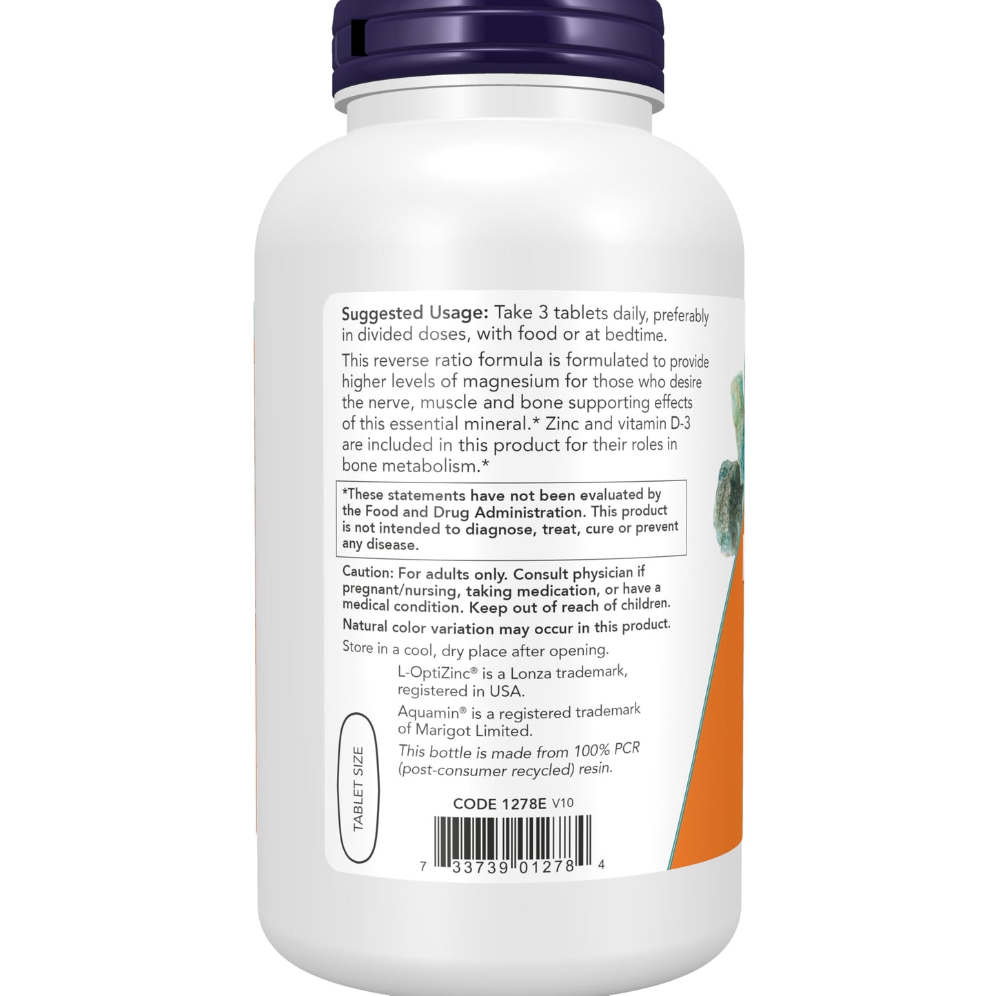 NOW Foods Magnesium & Calcium with Zinc and Vitamin D-3, Nerve and Bone Support, 250 Tablets